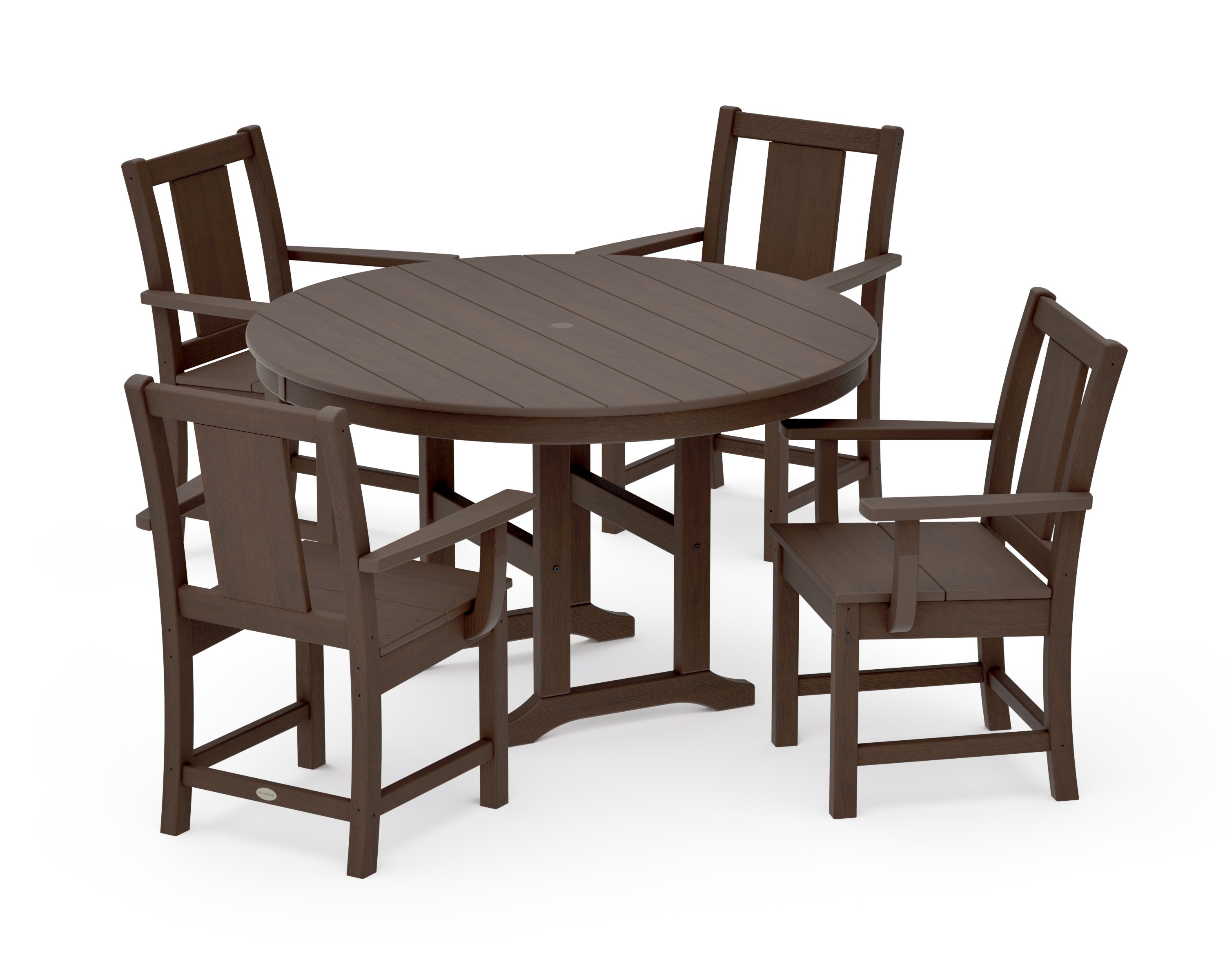 Prairie 5-Piece Round Farmhouse Dining Set in Kona