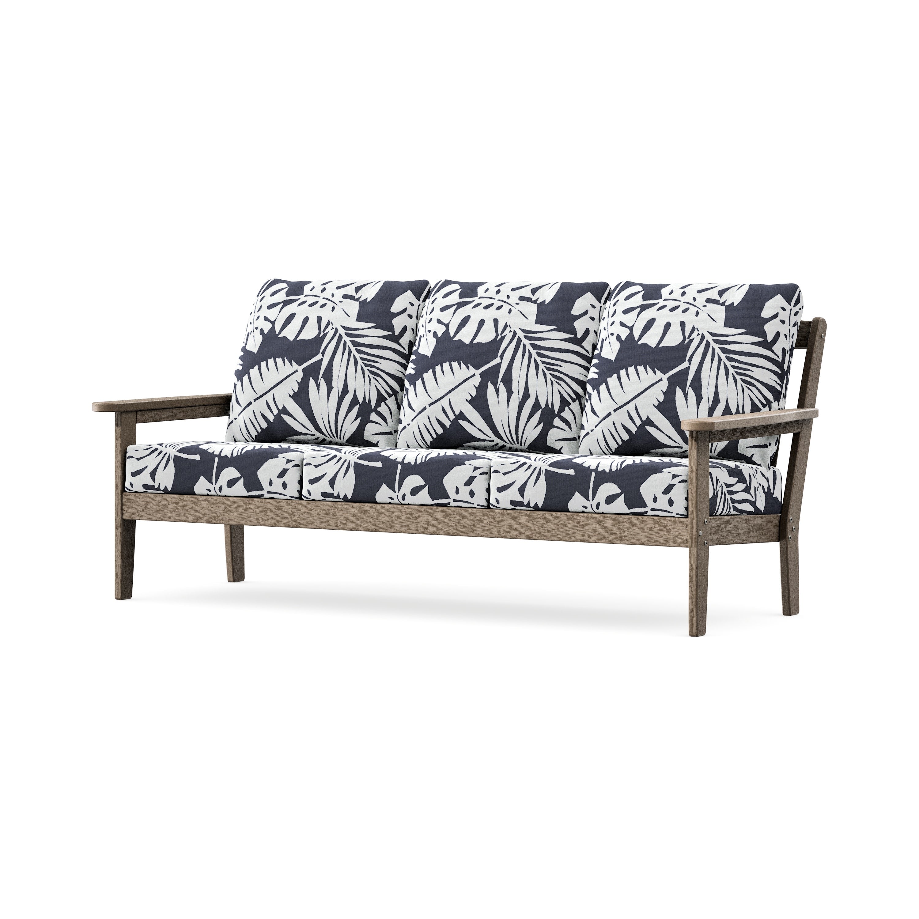 Cottage Deep Seating Sofa in Vintage Sahara / Leaf Navy