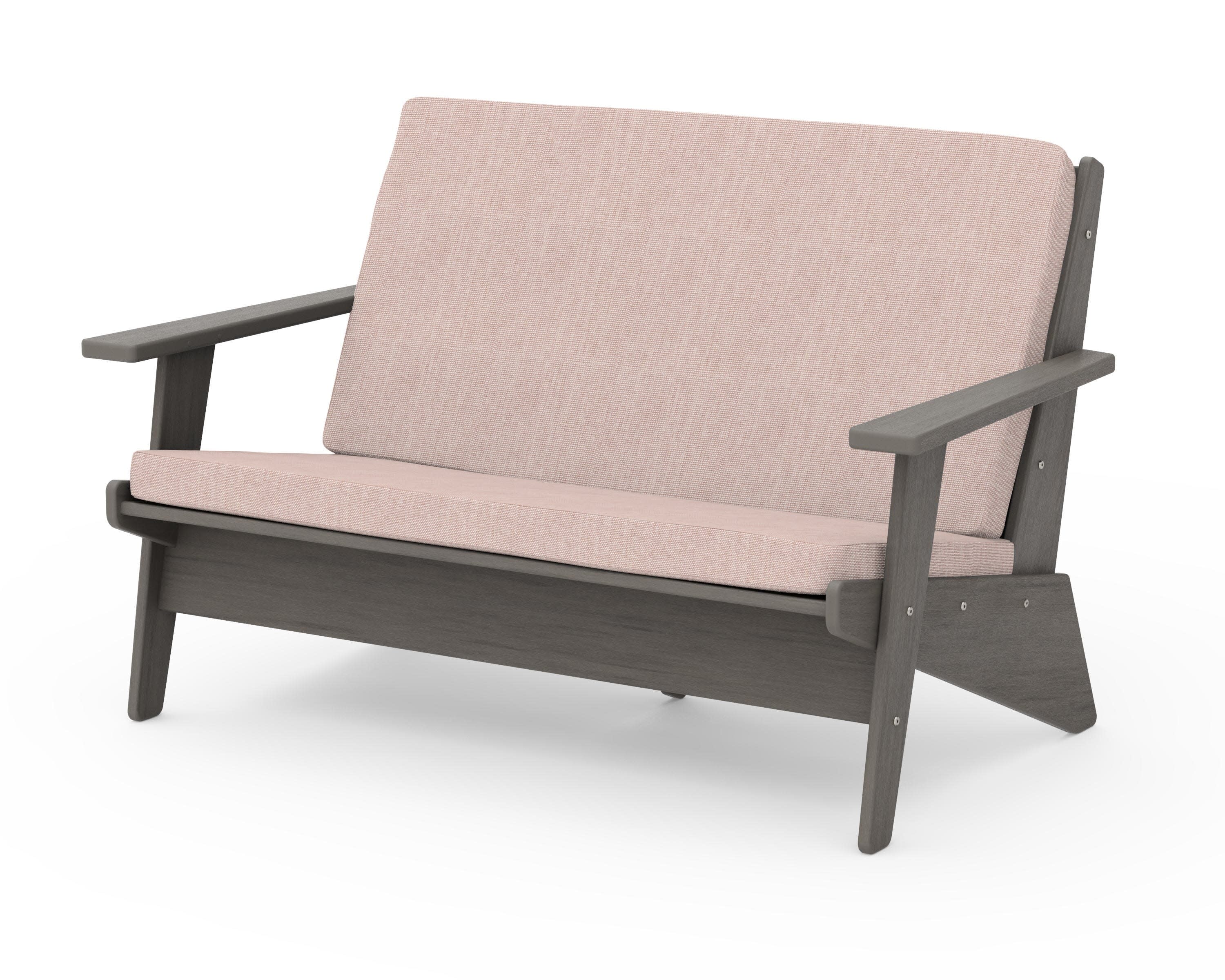Riviera Modern Lounge Loveseat in Driftwood / Play Cameo