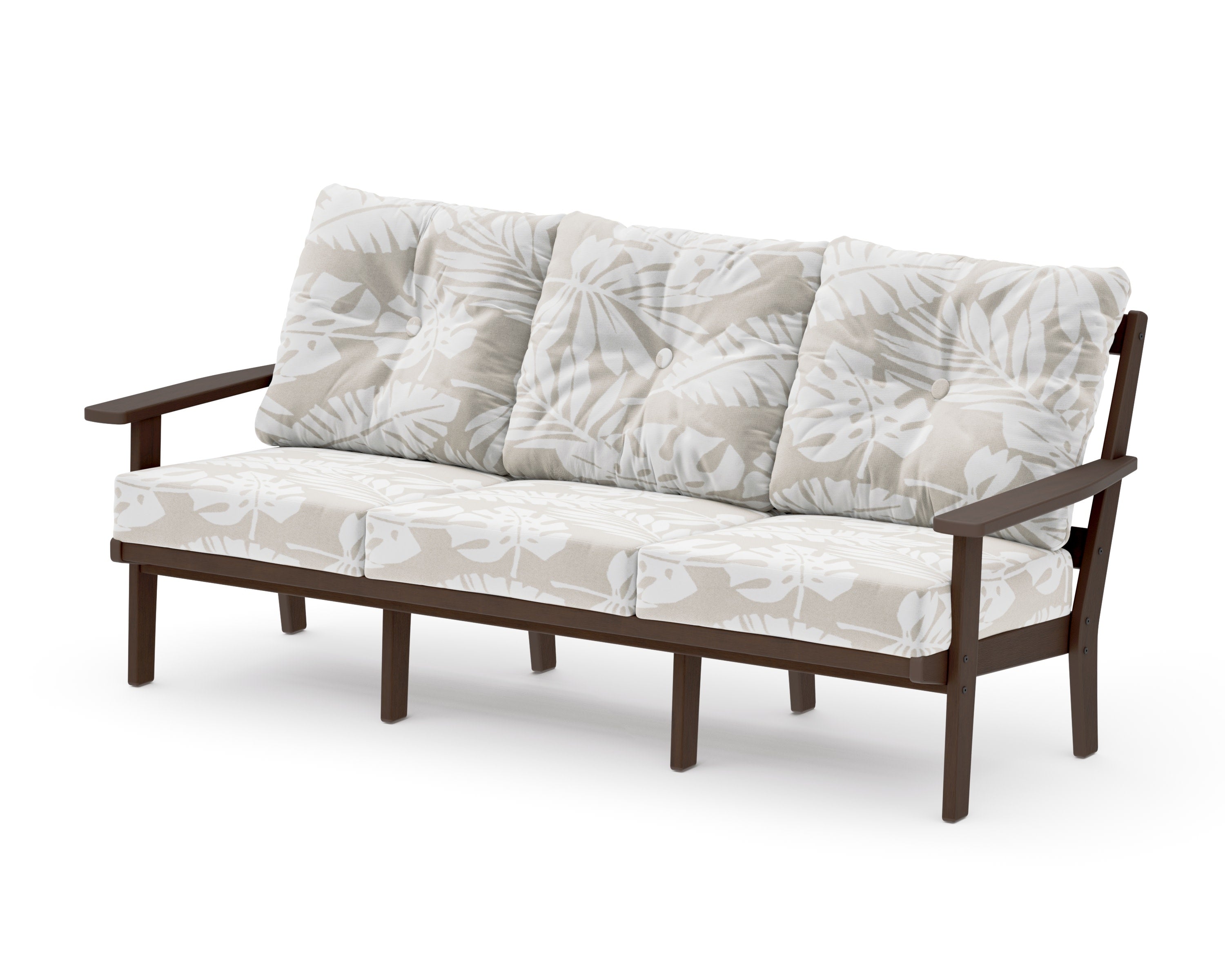 Oxford Deep Seating Sofa in Kona / Leaf Dune Burlap