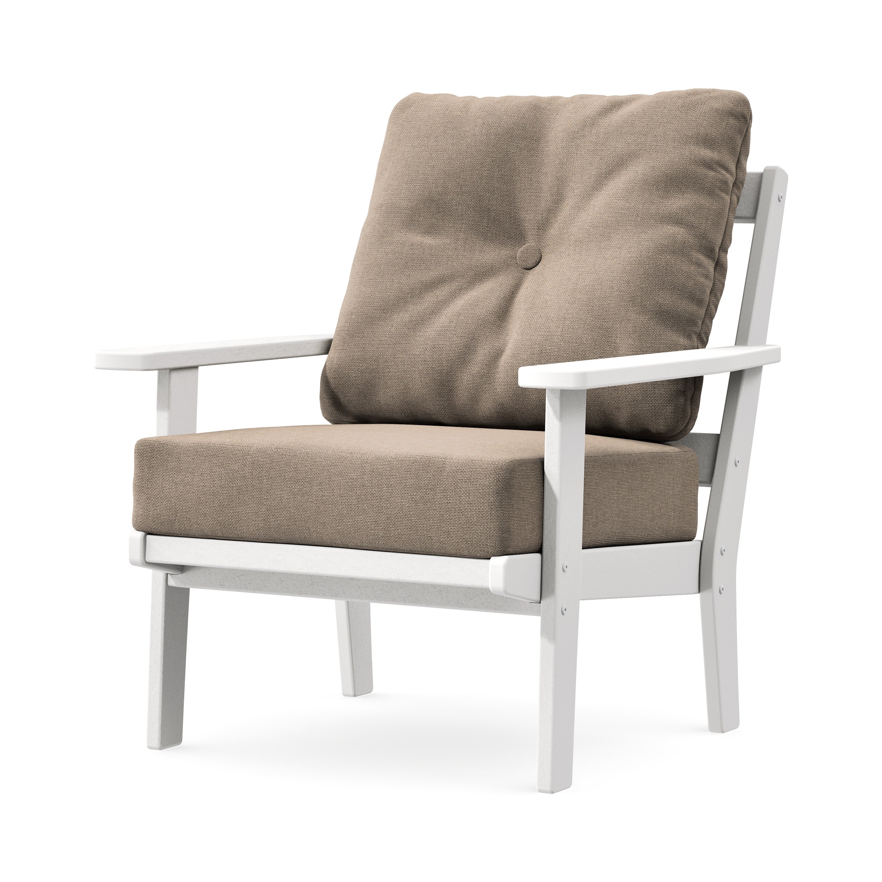 Prairie Deep Seating Chair in White / Spiced Burlap