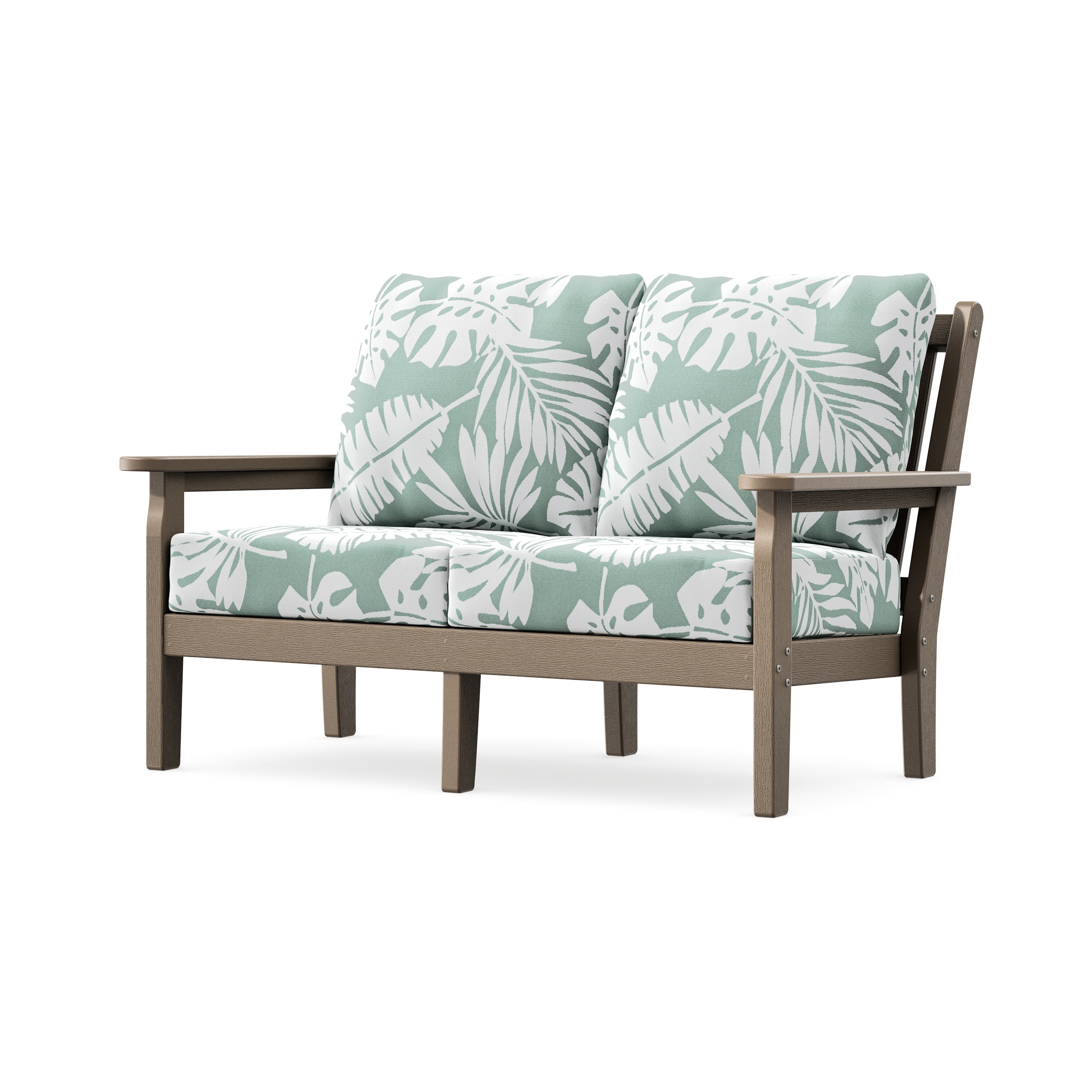 Chippendale Deep Seating Loveseat in Vintage Sahara / Leaf Glacier Spa