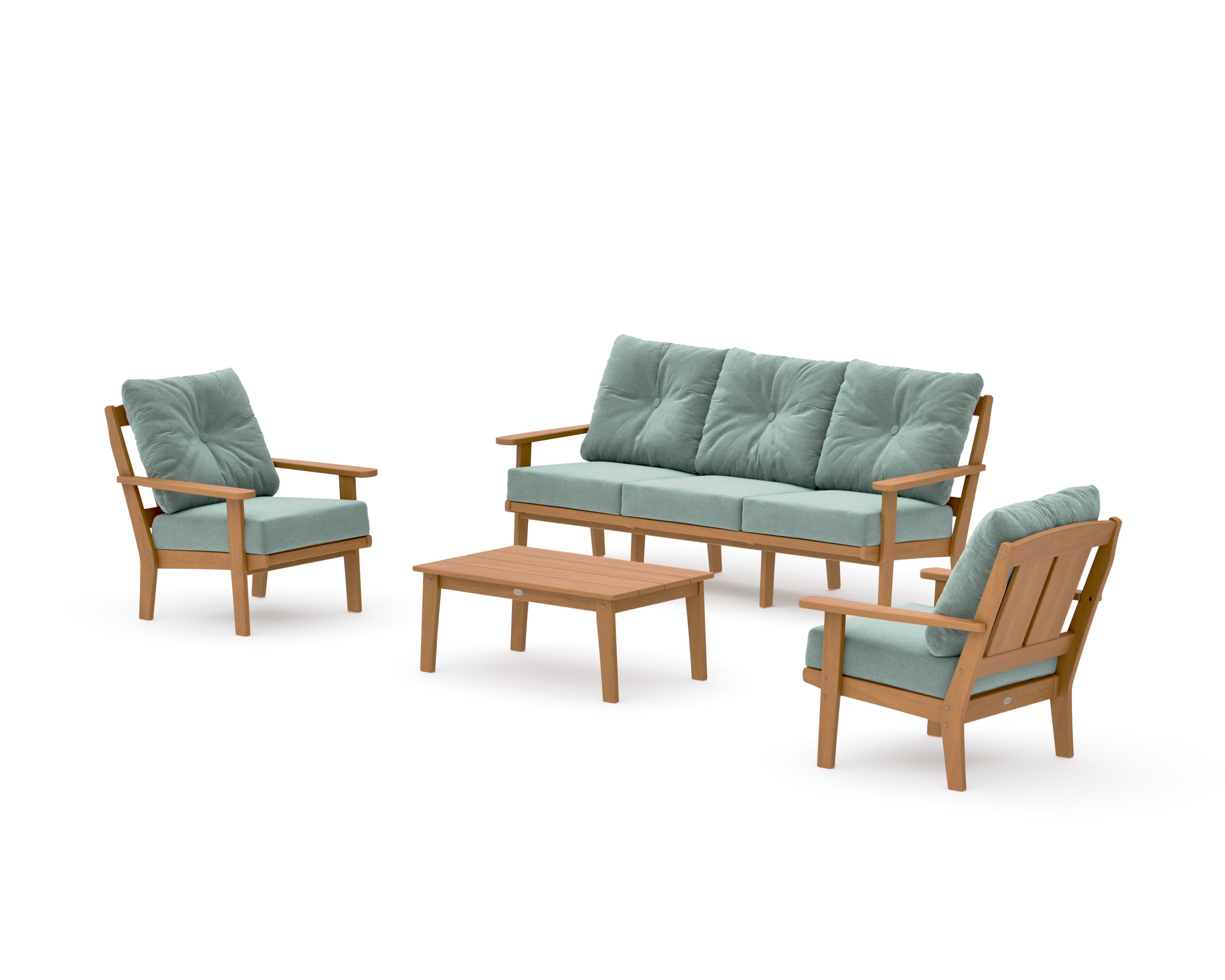 Mission 4-Piece Deep Seating Set with Sofa in Natural / Glacier Spa