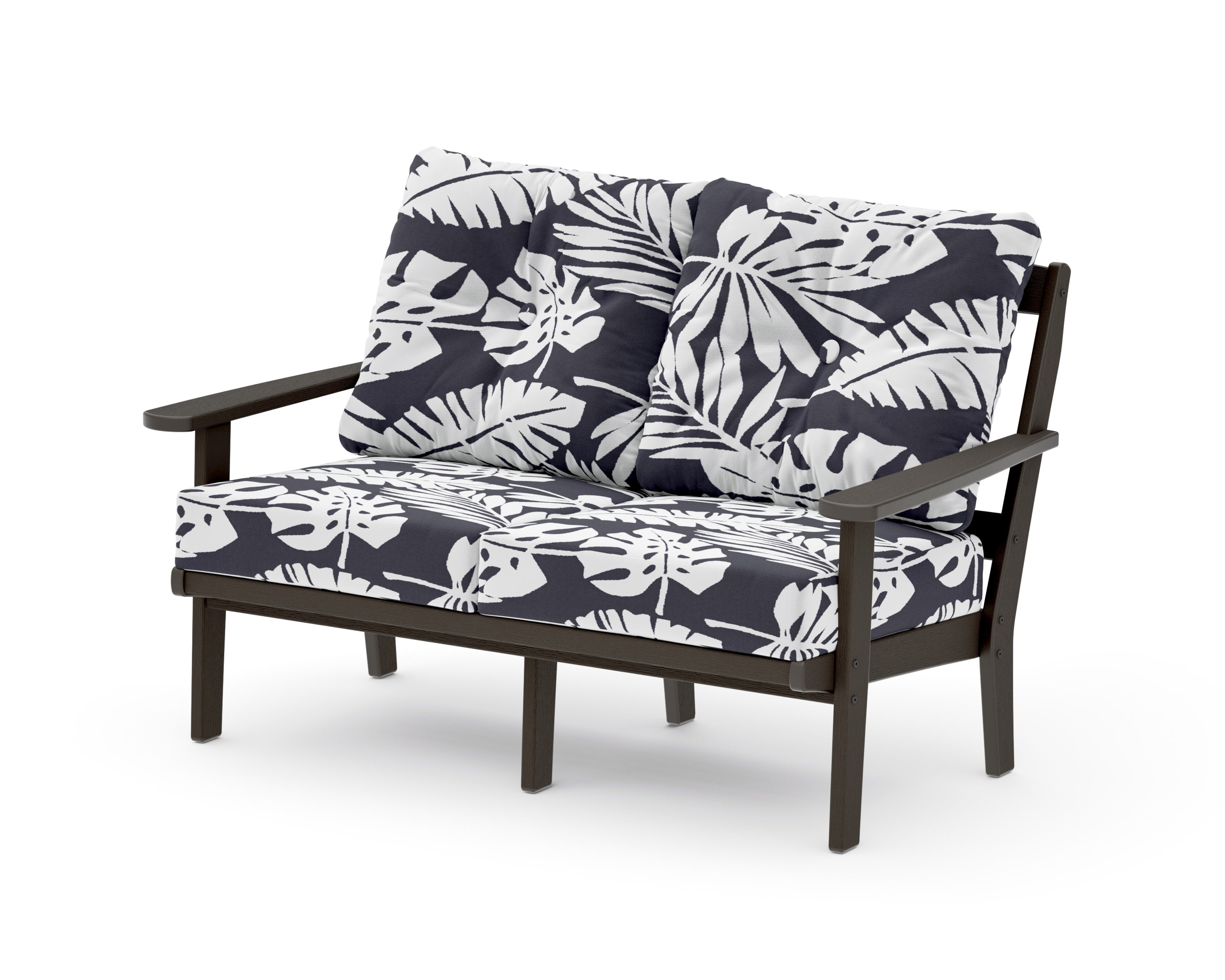 Mission Deep SeatingLoveseat in Vintage Coffee / Leaf Navy
