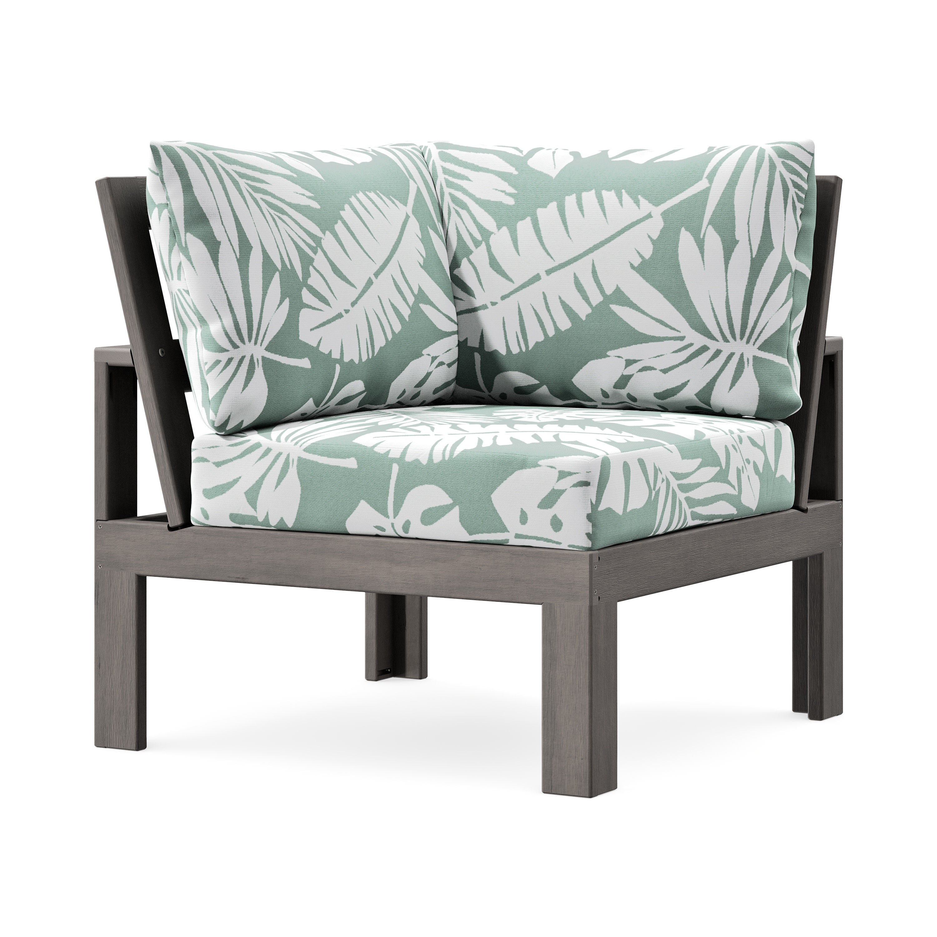 Modular Corner Chair in Driftwood / Leaf Glacier Spa