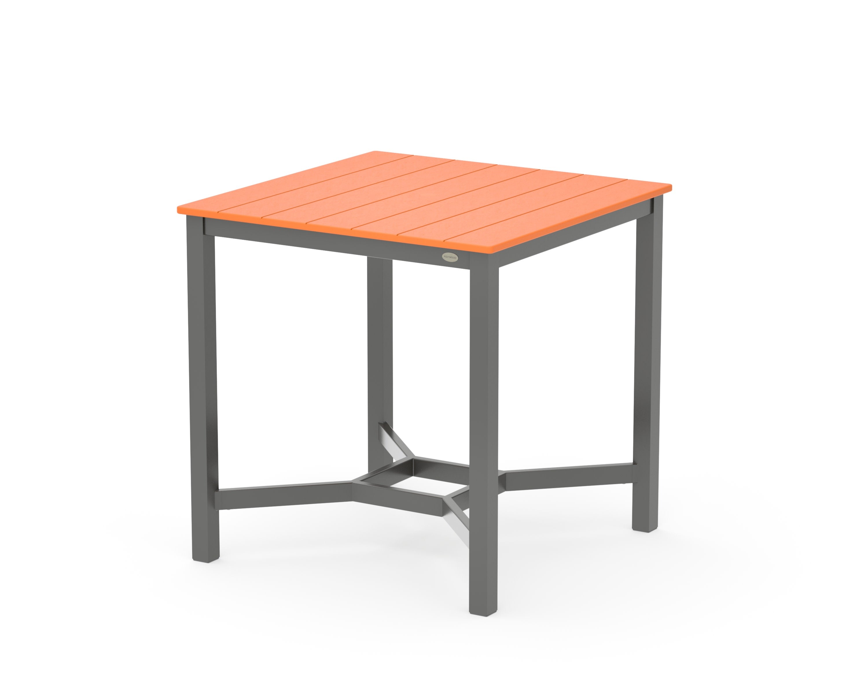 Main Street 36 x 36 Counter Table in Charcoal / Tangerine