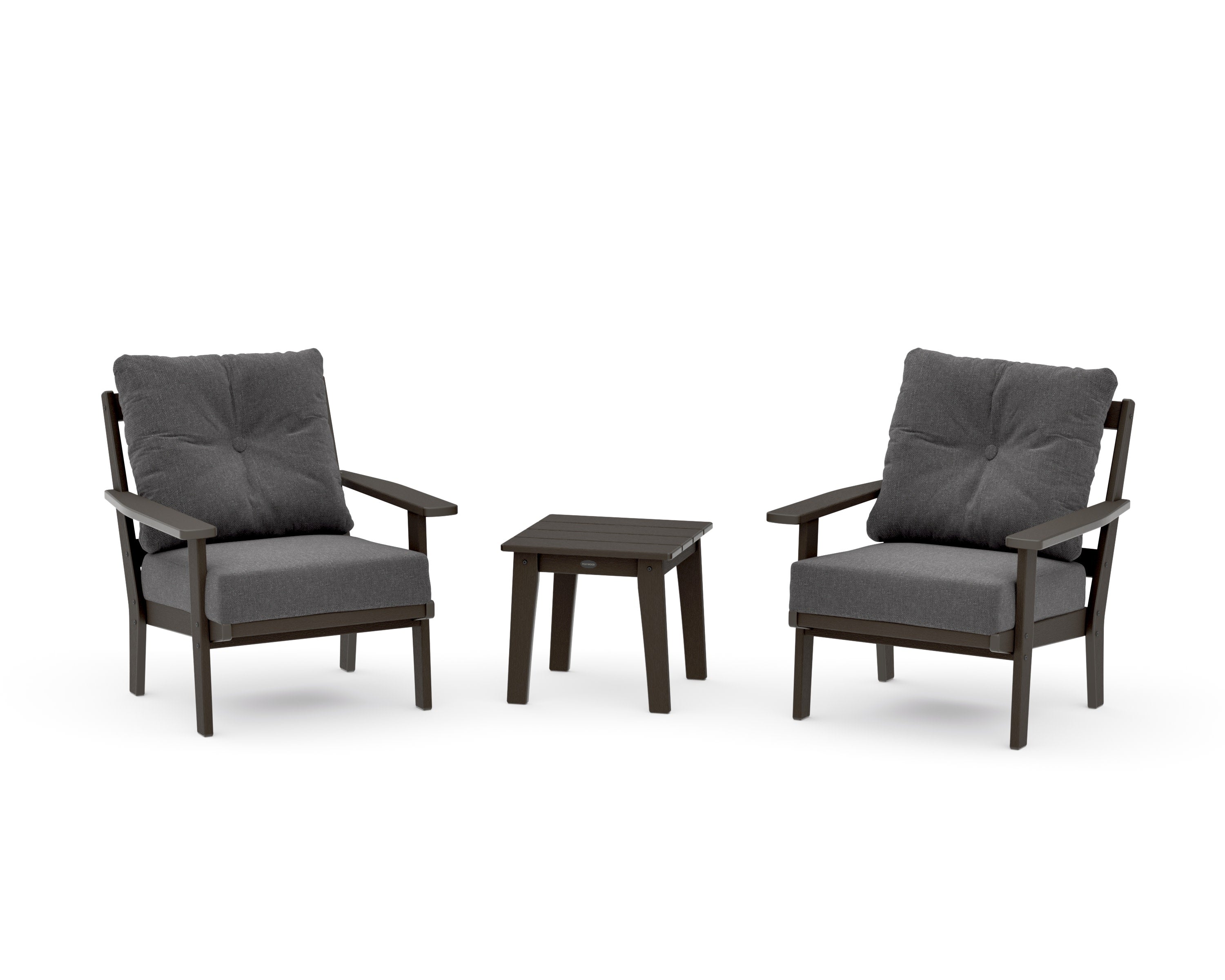 Oxford 3-Piece Deep Seating Set in Vintage Coffee / Ash Charcoal