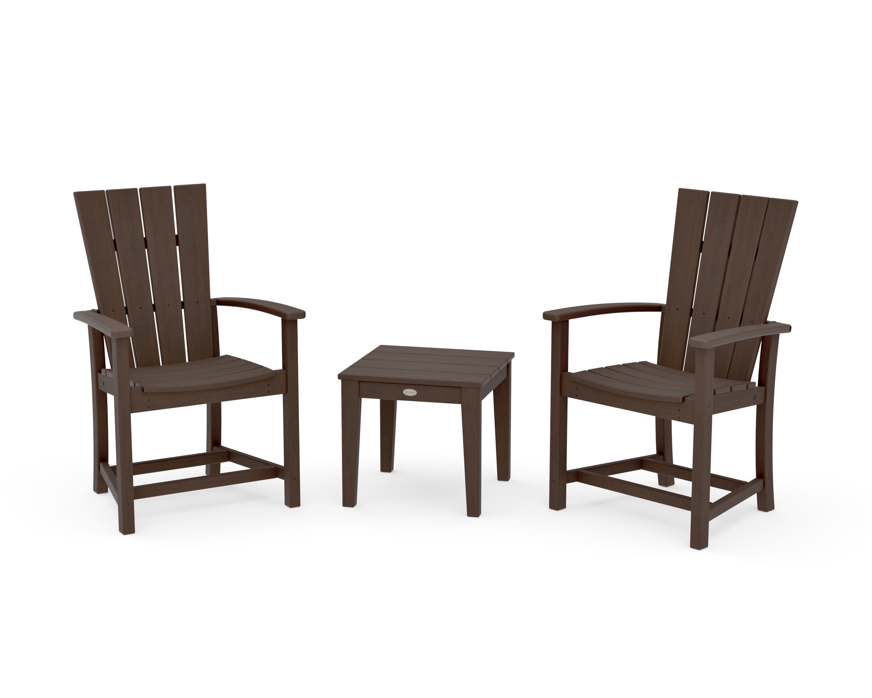 Quattro 3-Piece Upright Adirondack Chair Set in Kona