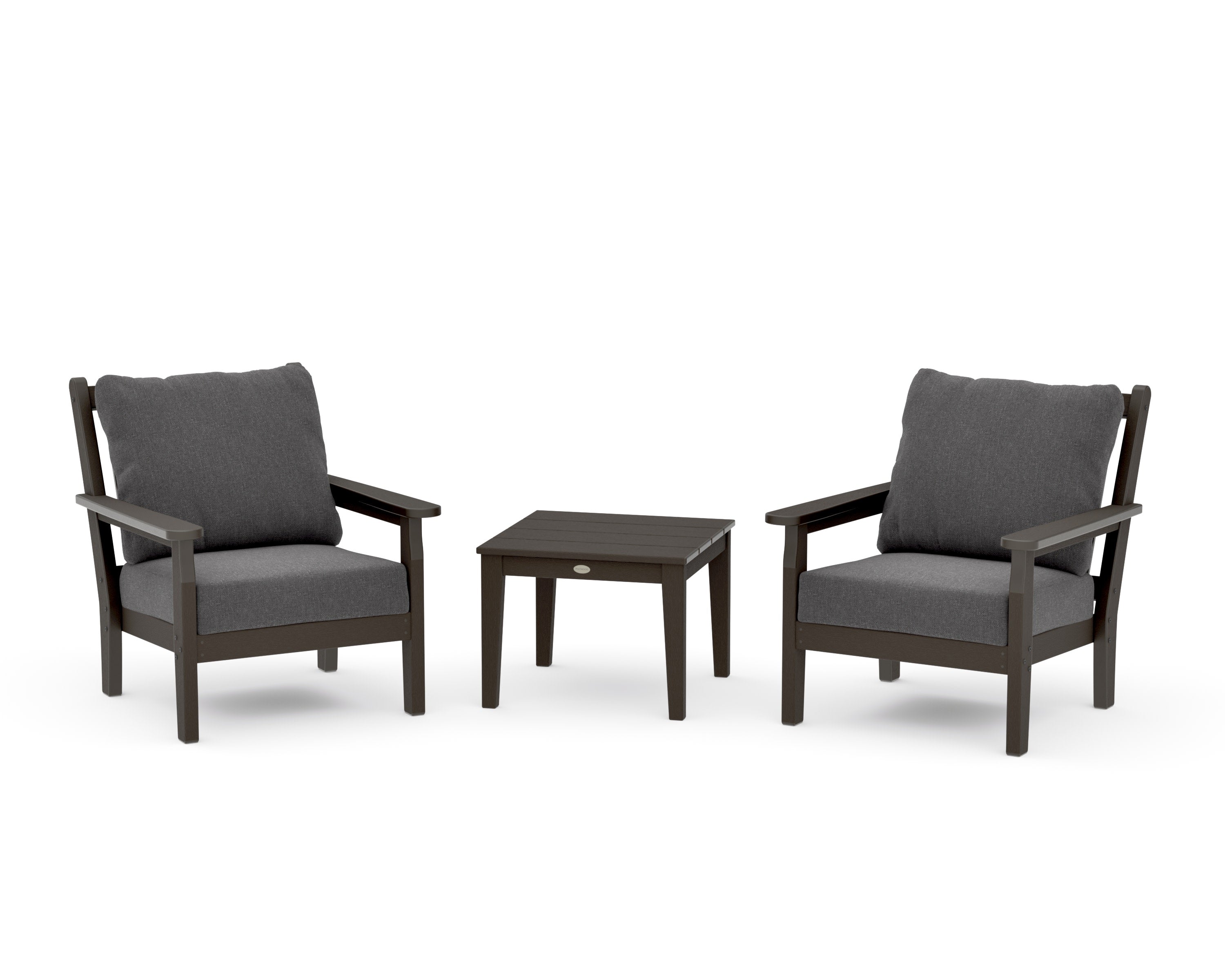 Chippendale 3-Piece Deep Seating Set in Vintage Coffee / Ash Charcoal