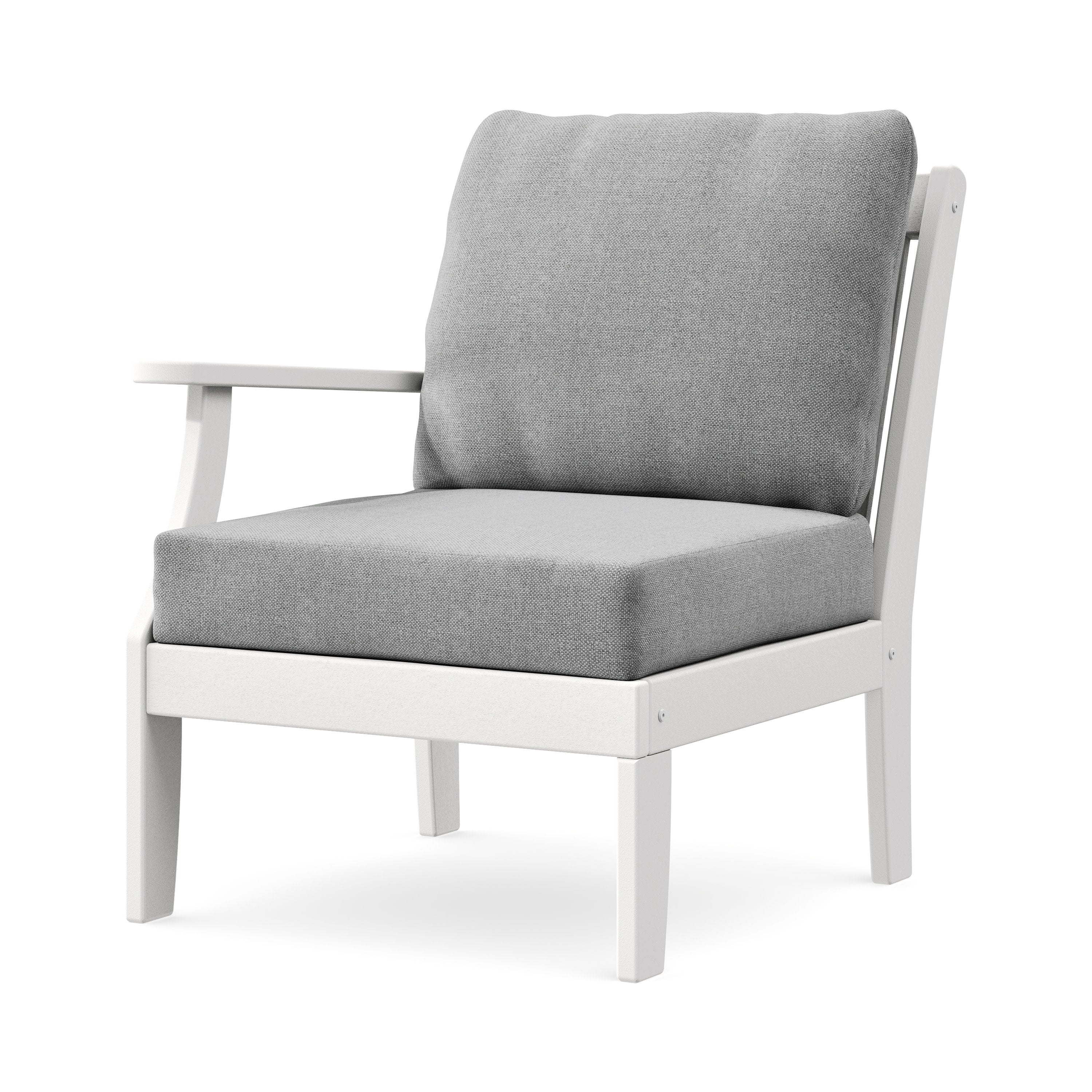 Braxton Modular Left Arm Chair in White / Grey Mist