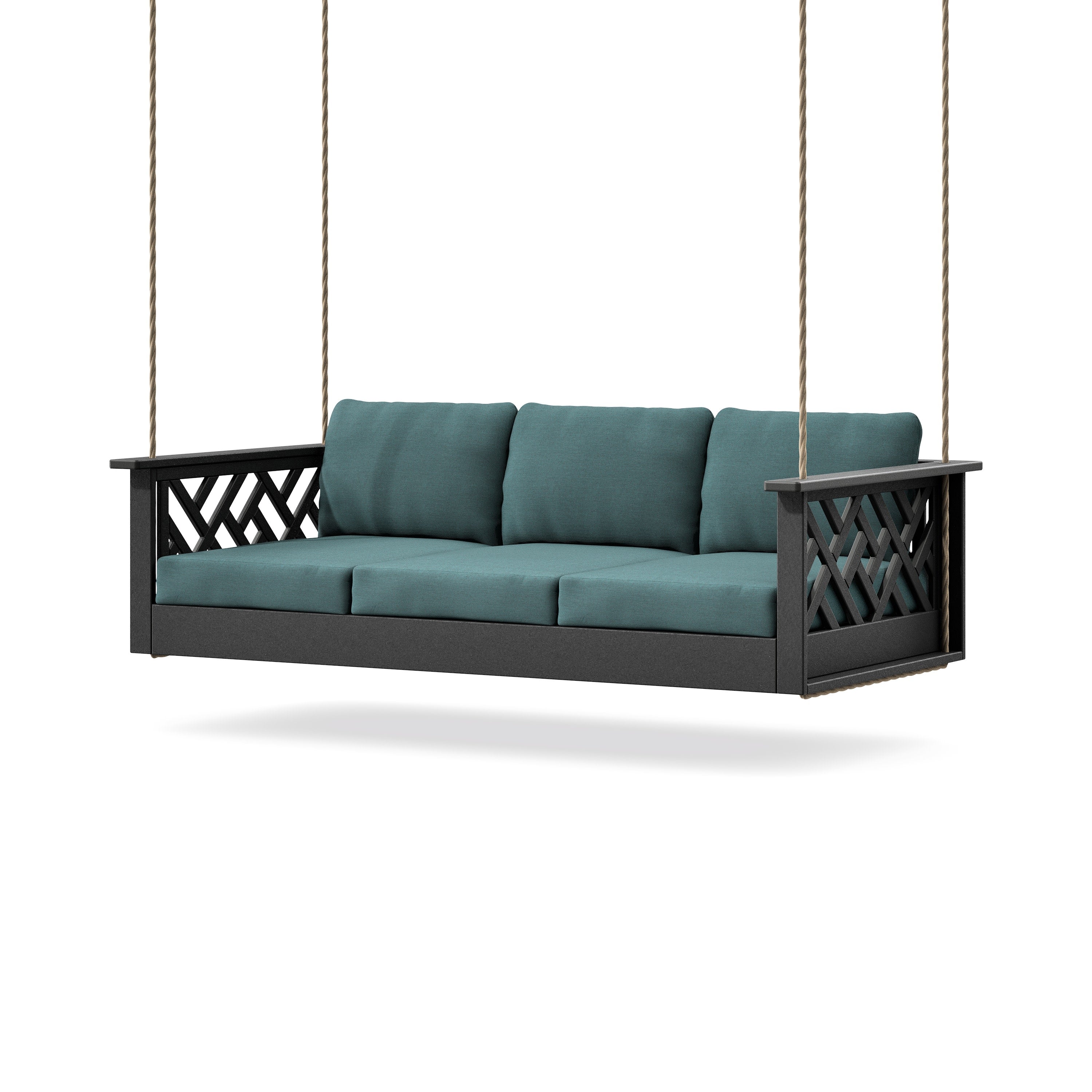 Chippendale Daybed Swing in Black / Ocean Teal