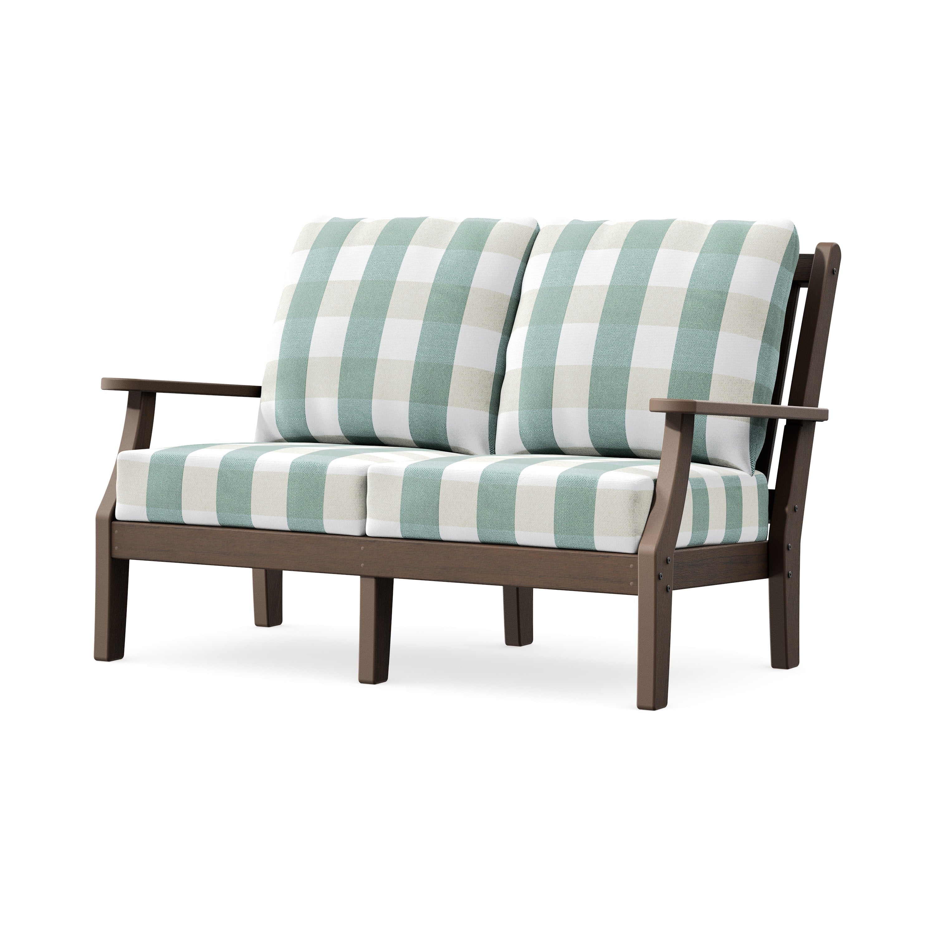 Wovendale Deep Seating Loveseat in Kona / Buffalo Plaid Glacier Spa