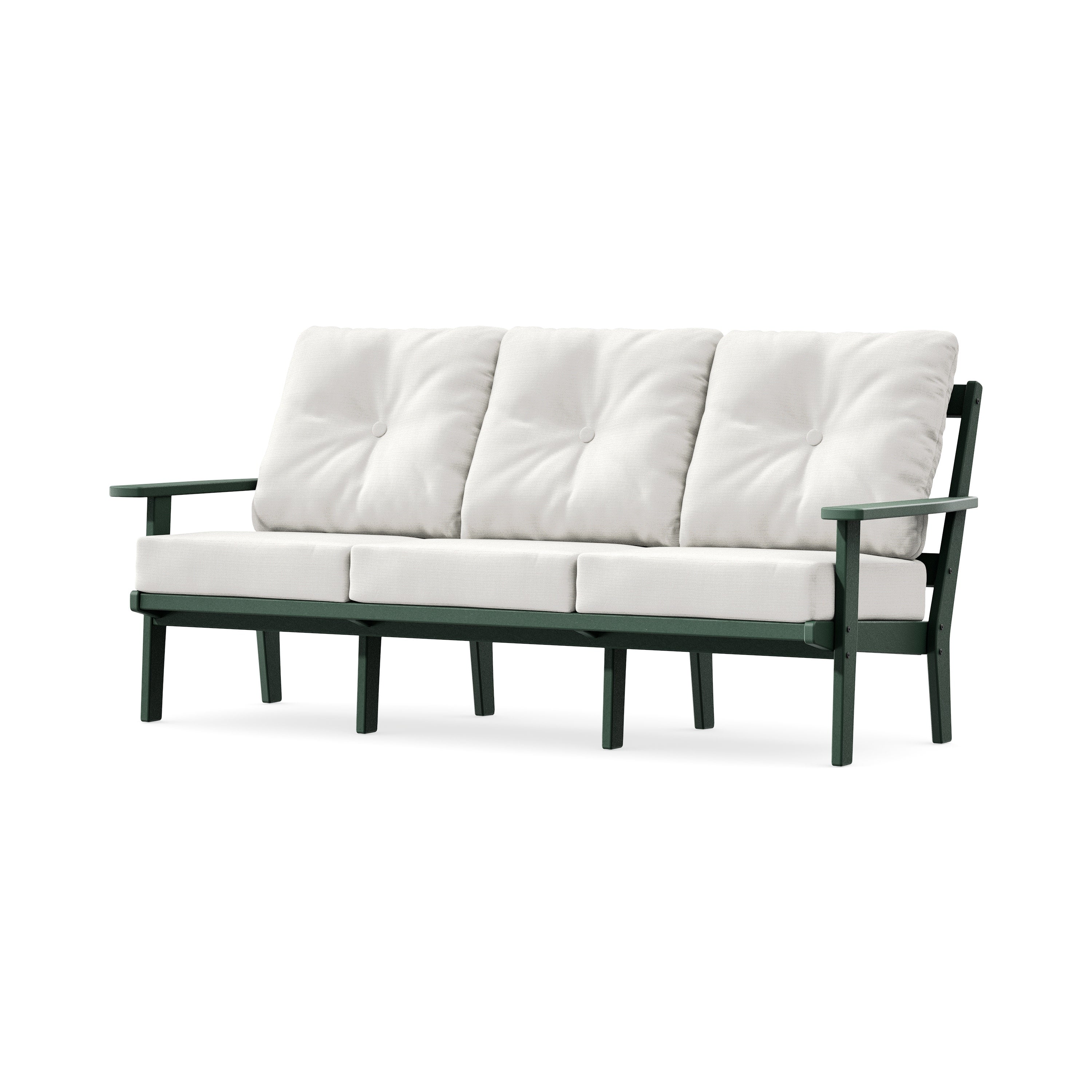 Oxford Deep Seating Sofa in Green / Natural Linen