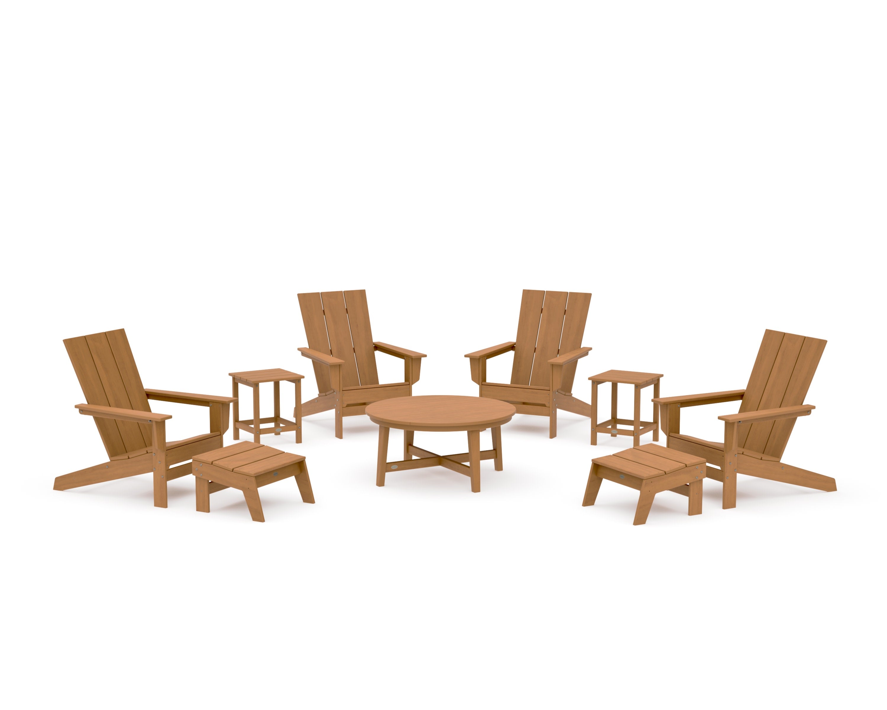 Modern Studio Adirondack 9-Piece Conversation Set in Natural