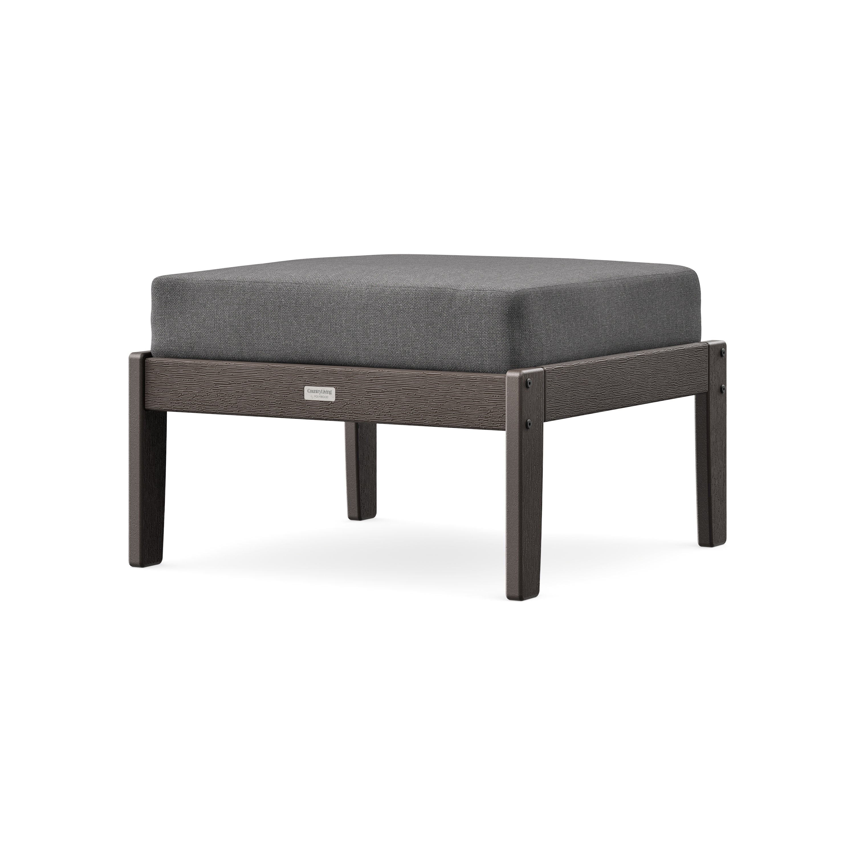 Cottage Deep Seating Ottoman in Vintage Coffee / Ash Charcoal