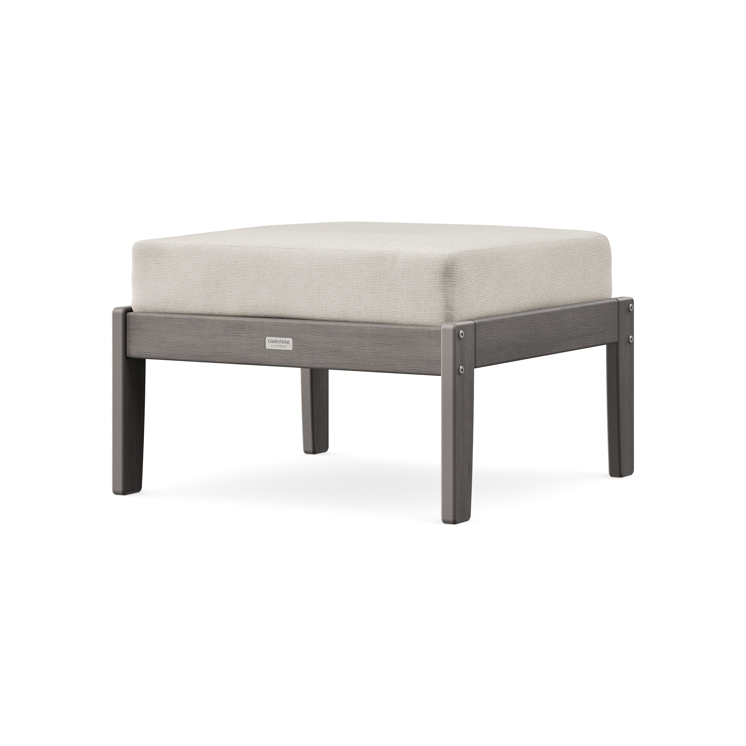 Cottage Deep Seating Ottoman in Driftwood / Dune Burlap