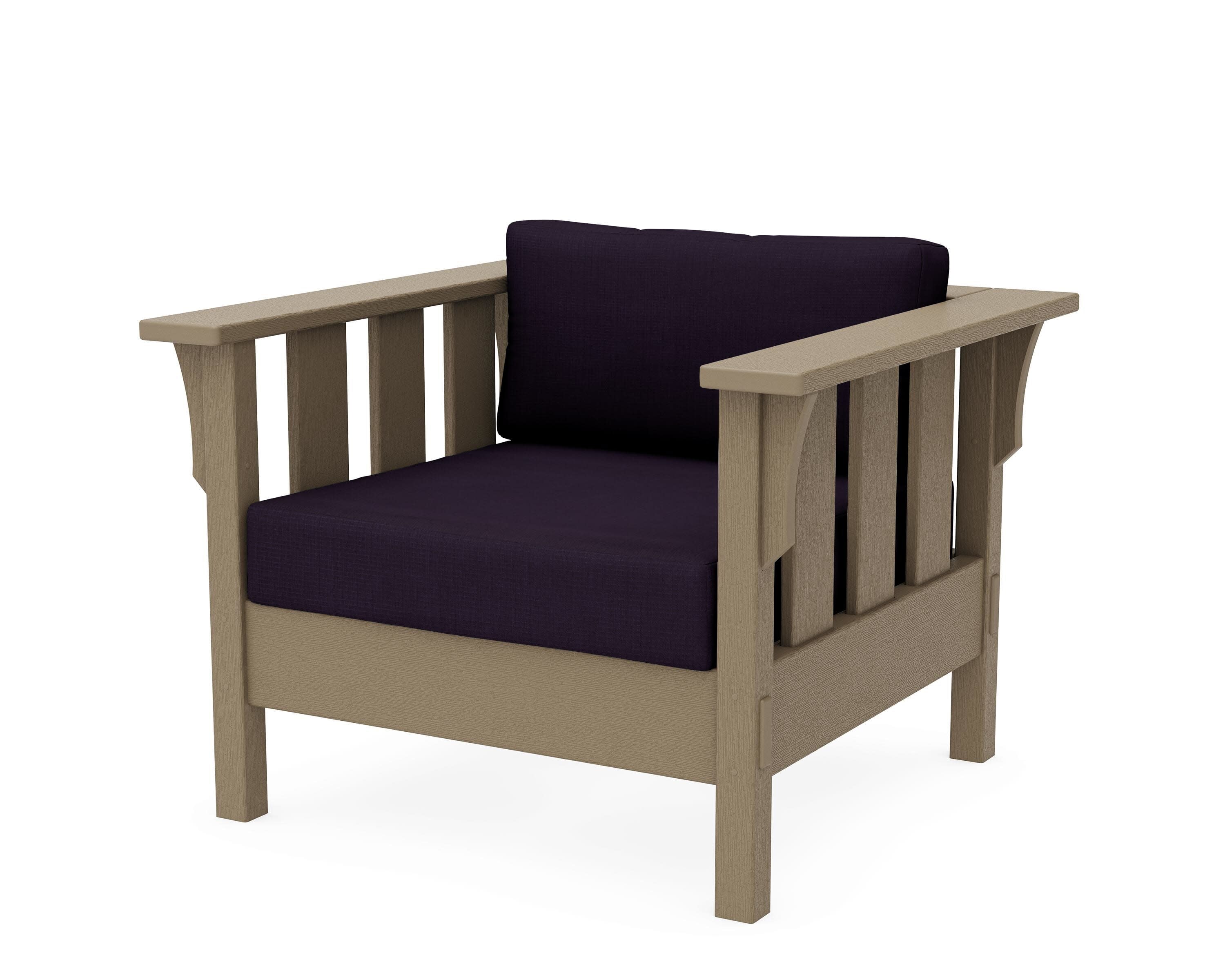 Acadia Deep Seating Chair in Vintage Sahara / Navy Linen