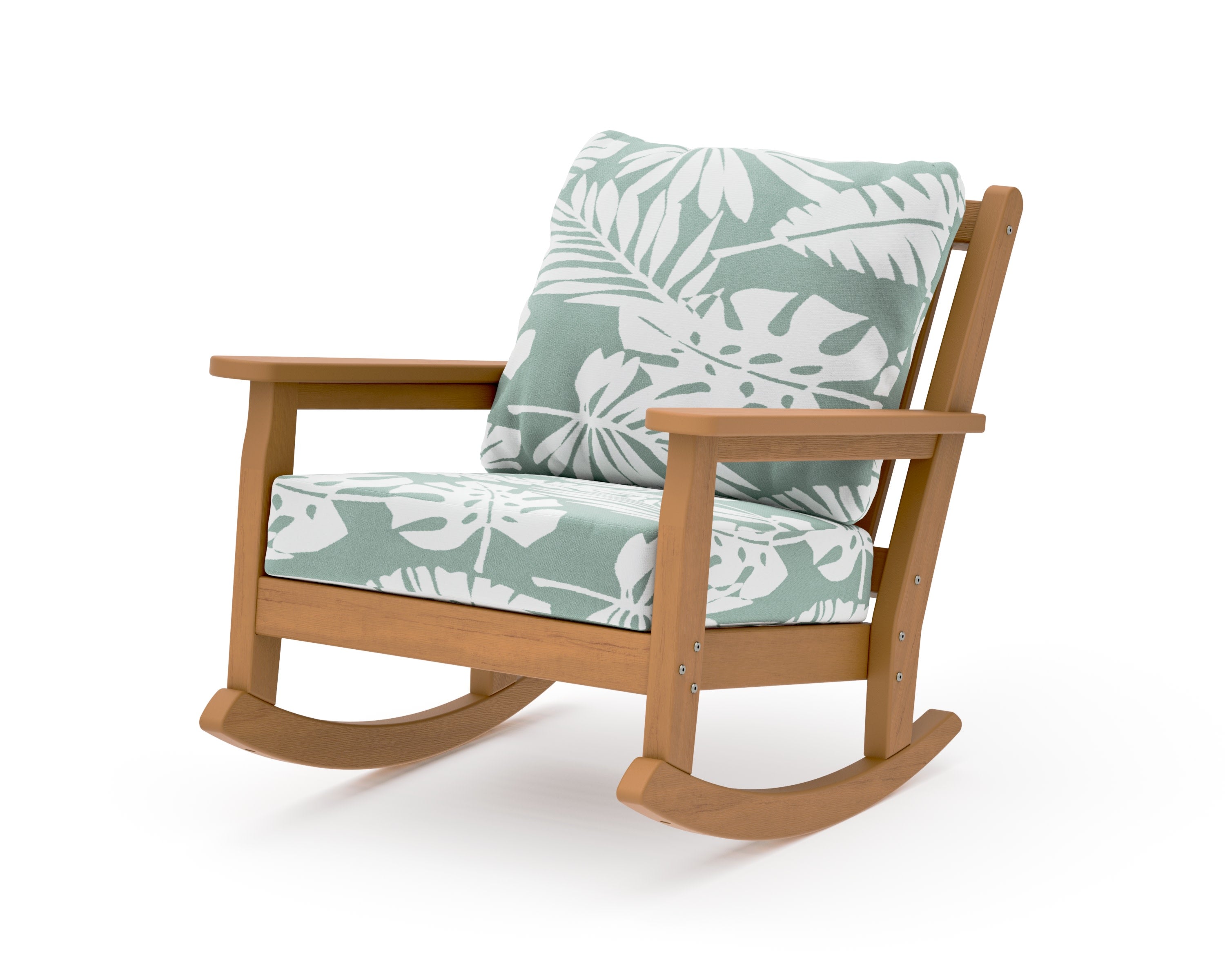 Chippendale Deep Seating Rocking Chair in Natural / Leaf Glacier Spa