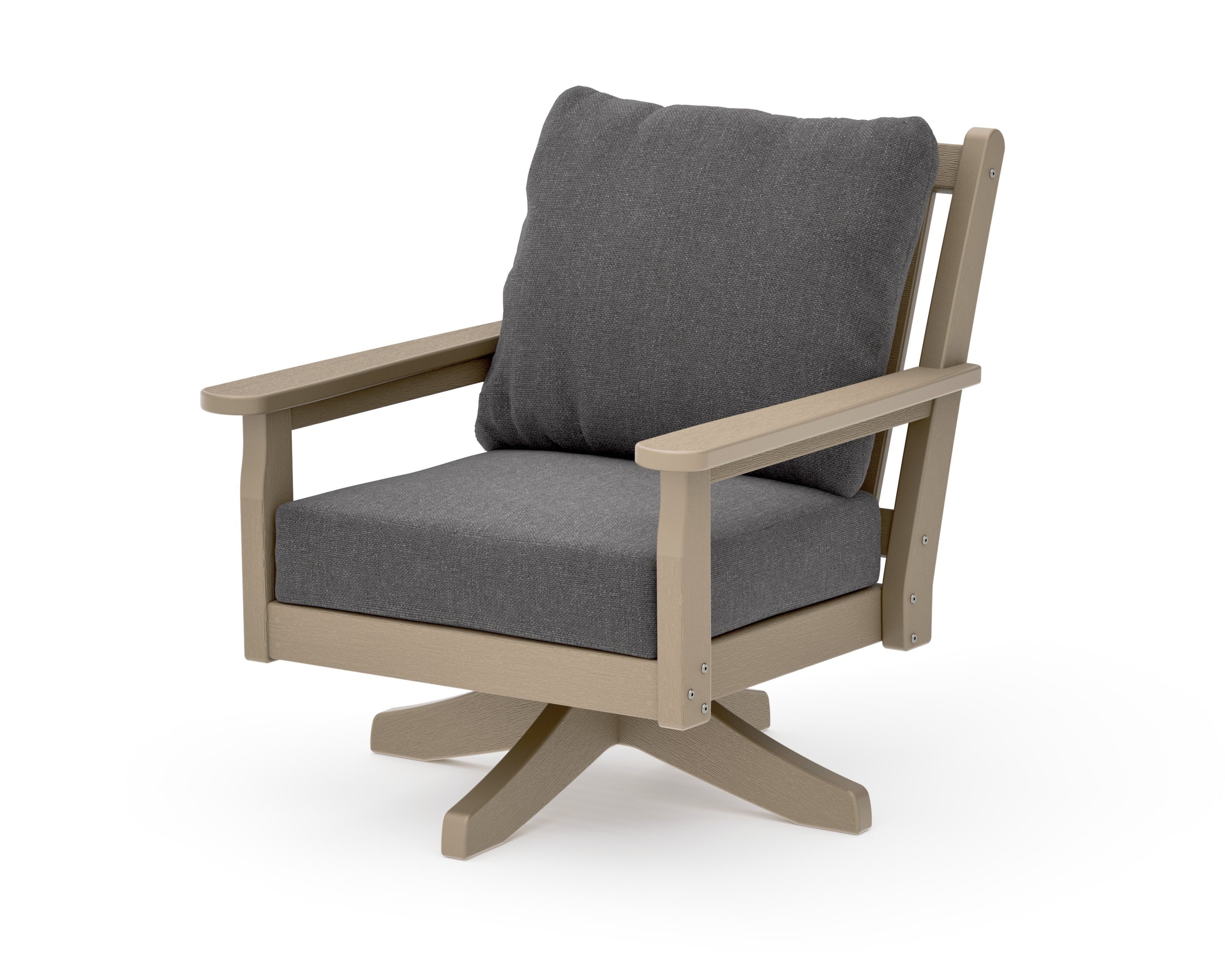 Chippendale Deep Seating Swivel Chair in Vintage Sahara / Ash Charcoal