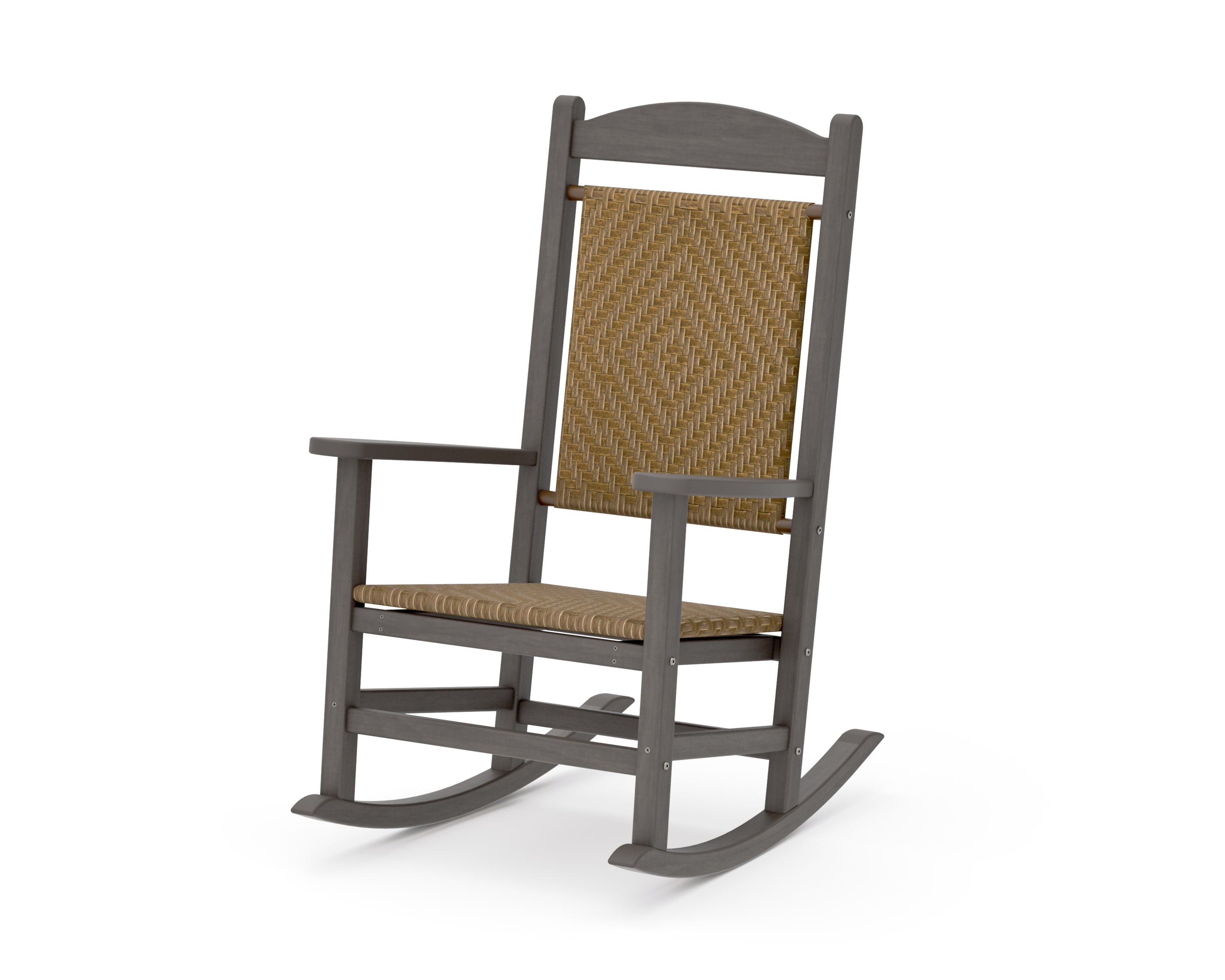 Presidential Woven Rocking Chair in Driftwood / Tigerwood