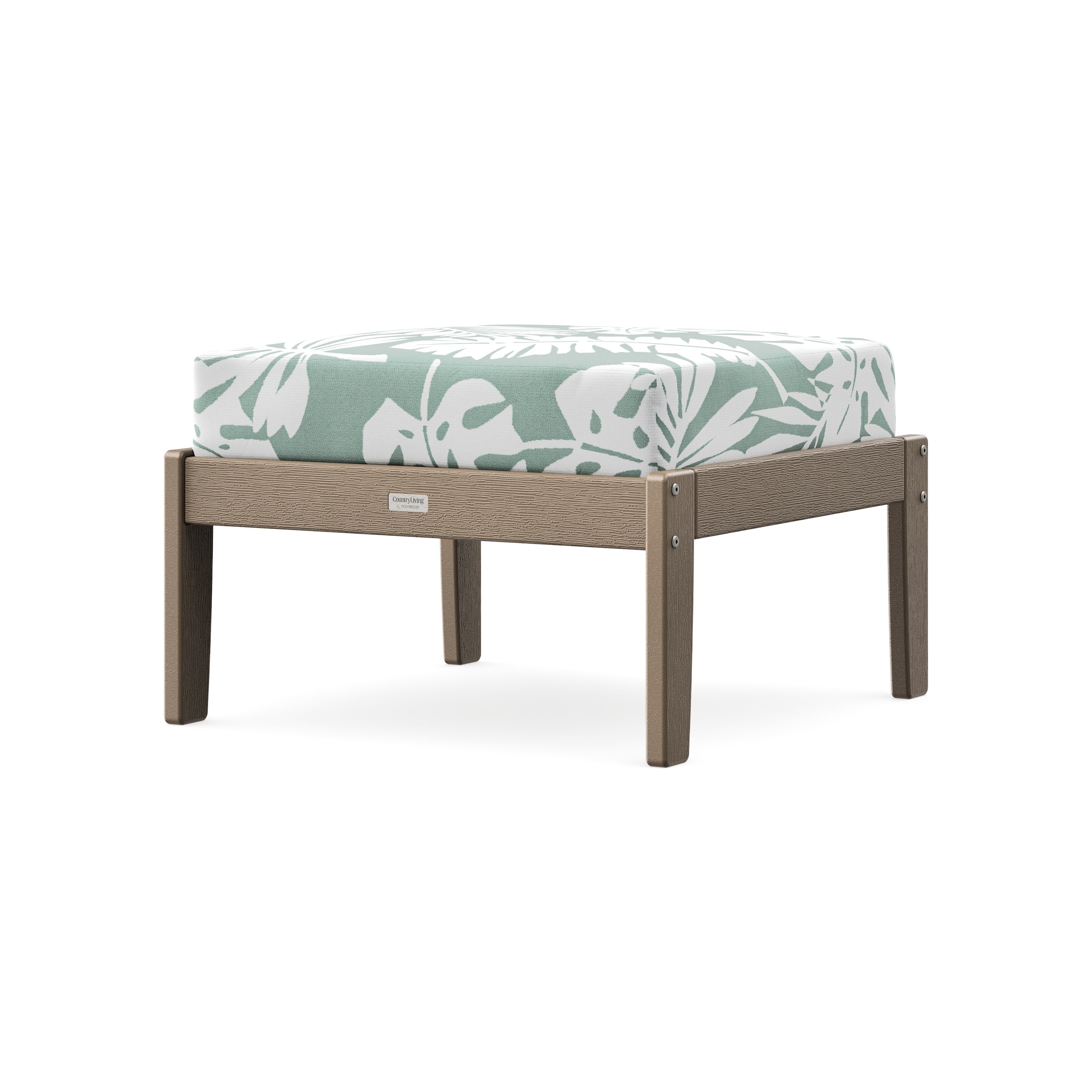 Cottage Deep Seating Ottoman in Vintage Sahara / Leaf Glacier Spa