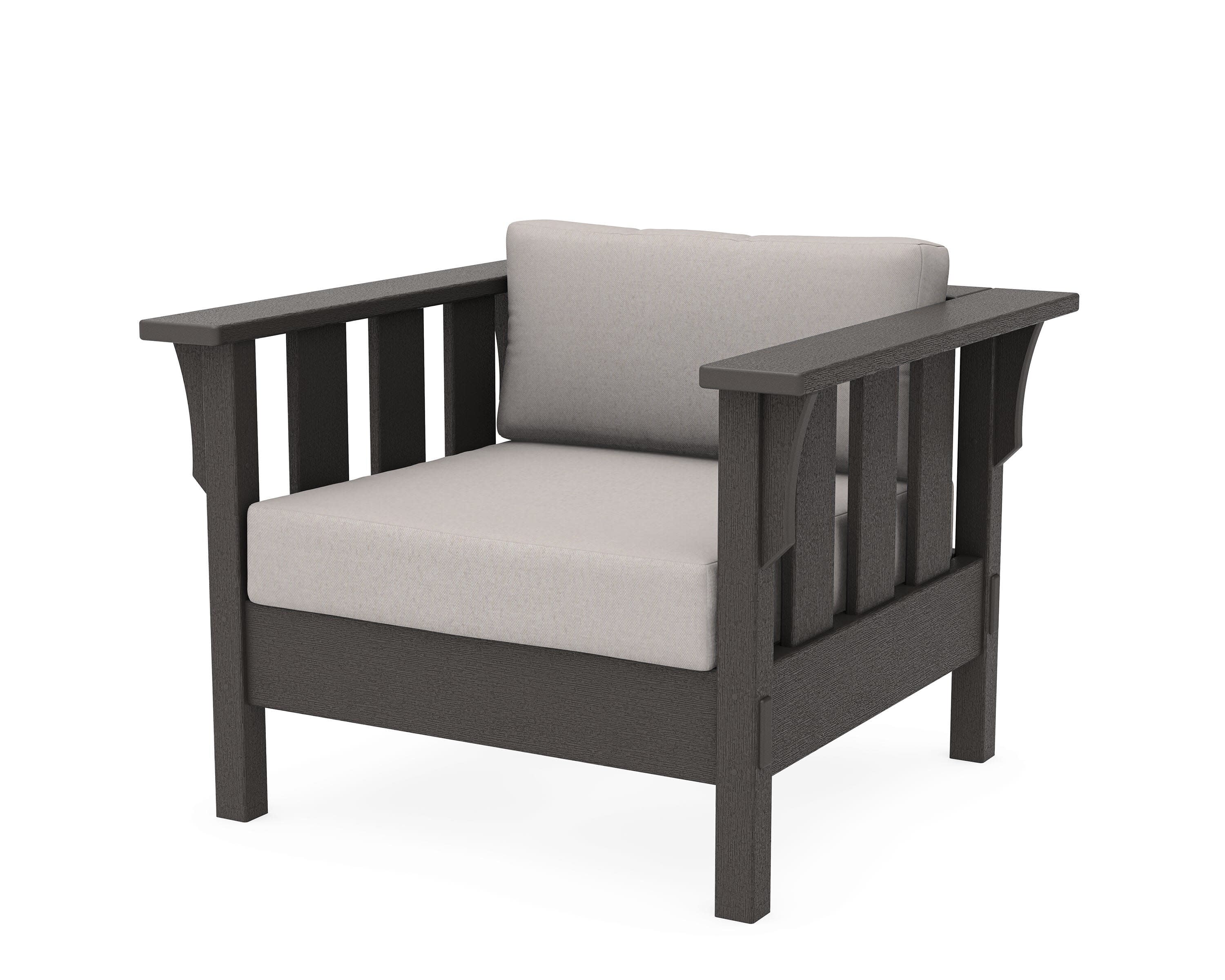 Acadia Deep Seating Chair in Vintage Coffee / Dune Burlap