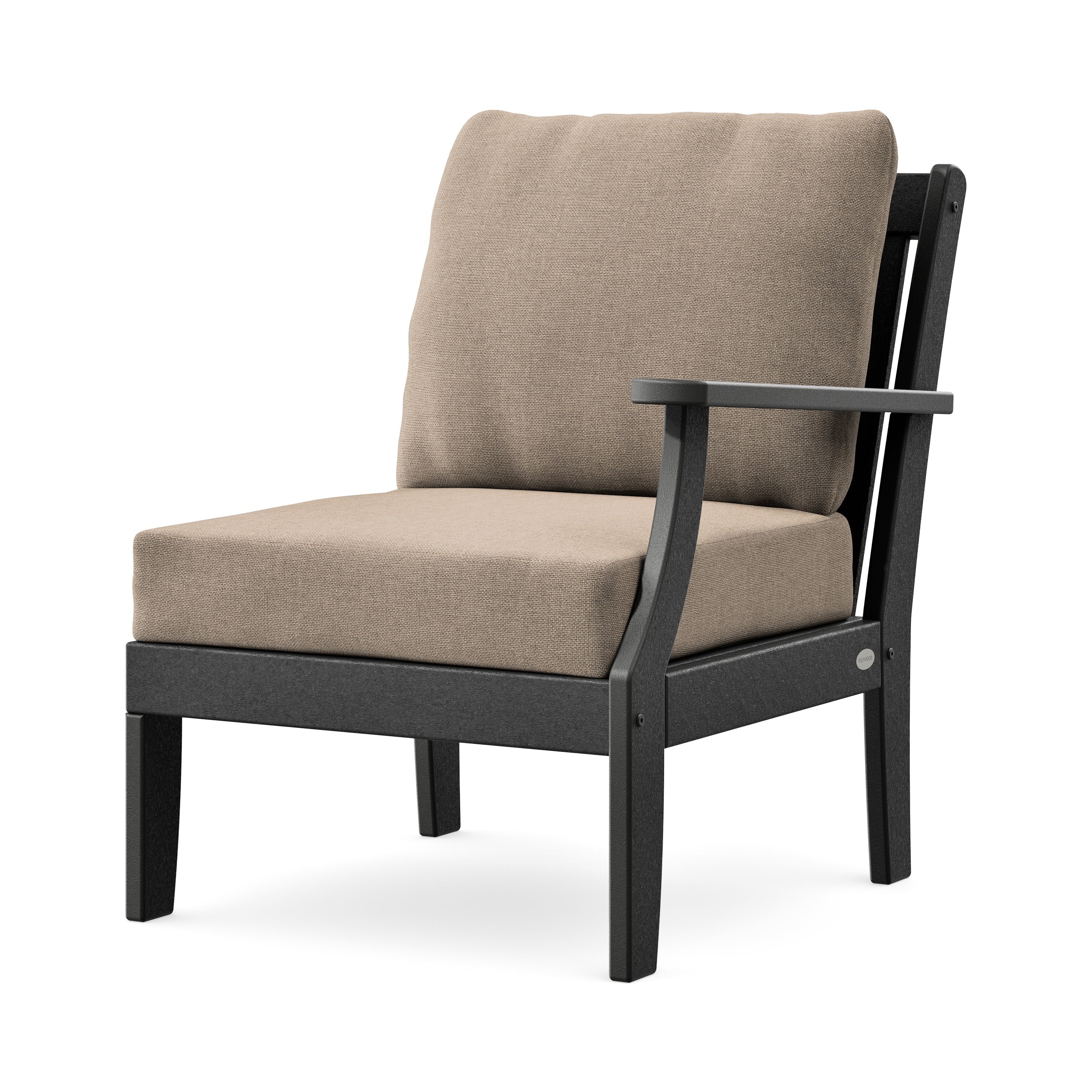 Braxton Modular Right Arm Chair in Black / Spiced Burlap