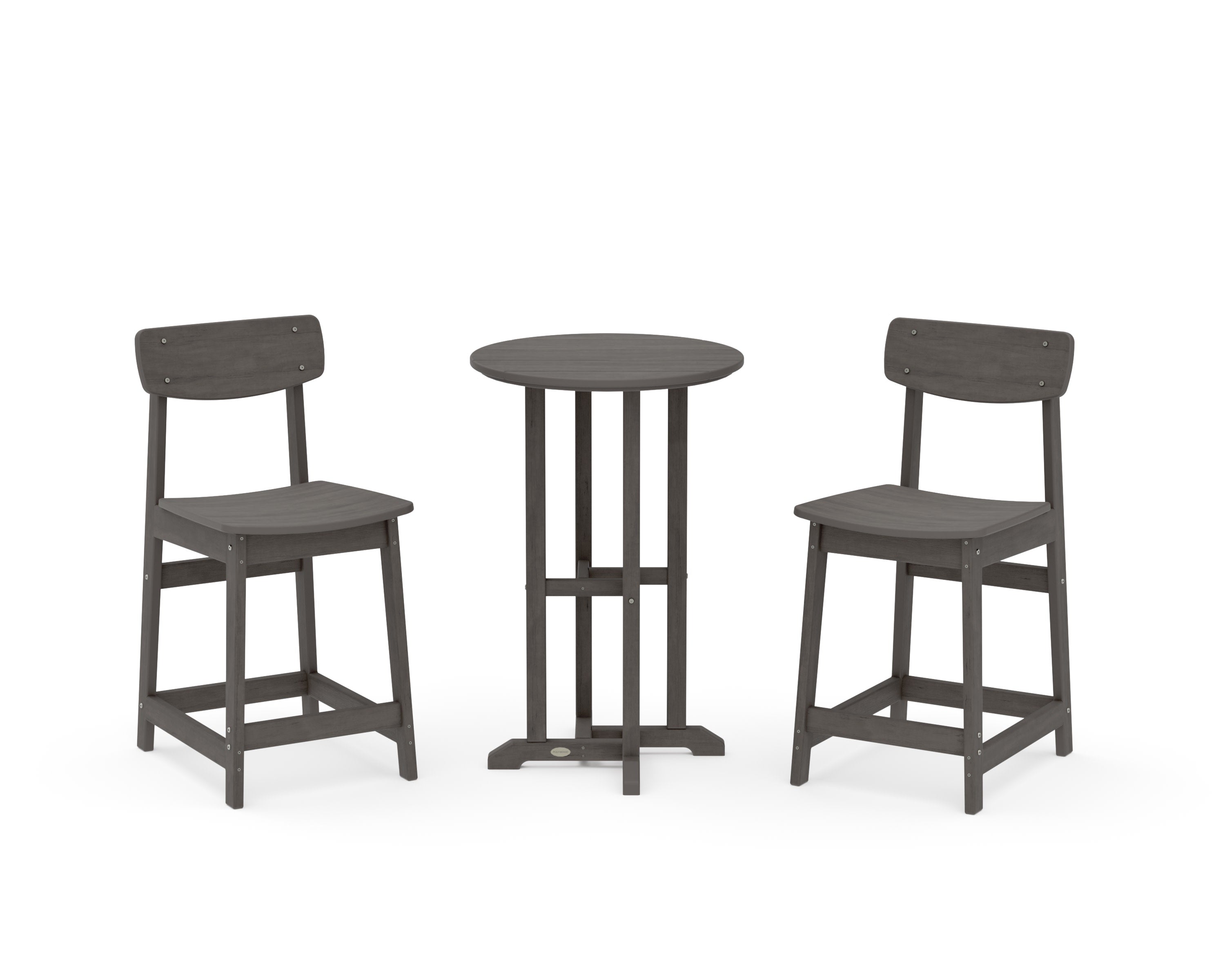 Modern Studio Urban Chair 3-Piece Bistro Counter Set in Driftwood
