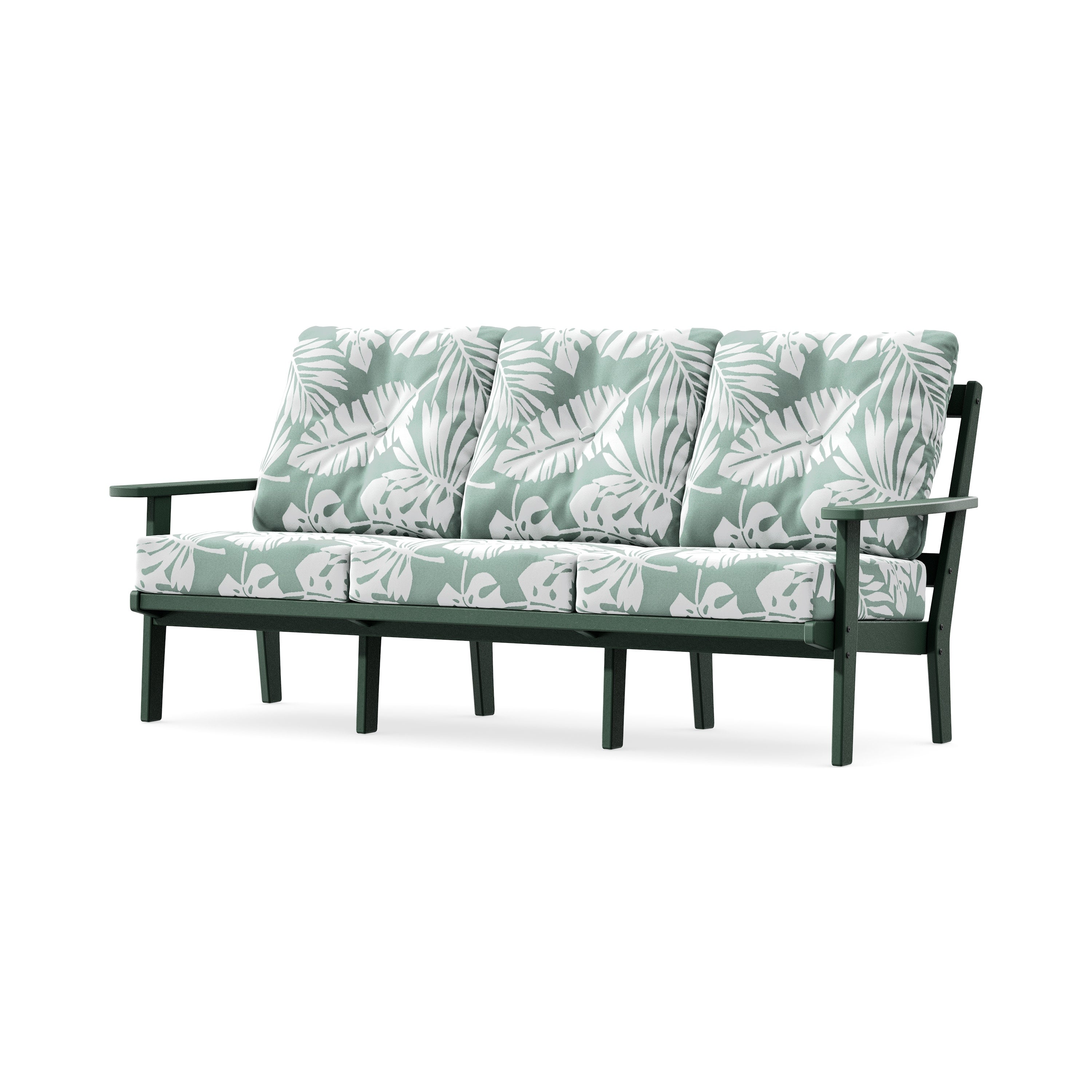 Oxford Deep Seating Sofa in Green / Leaf Glacier Spa