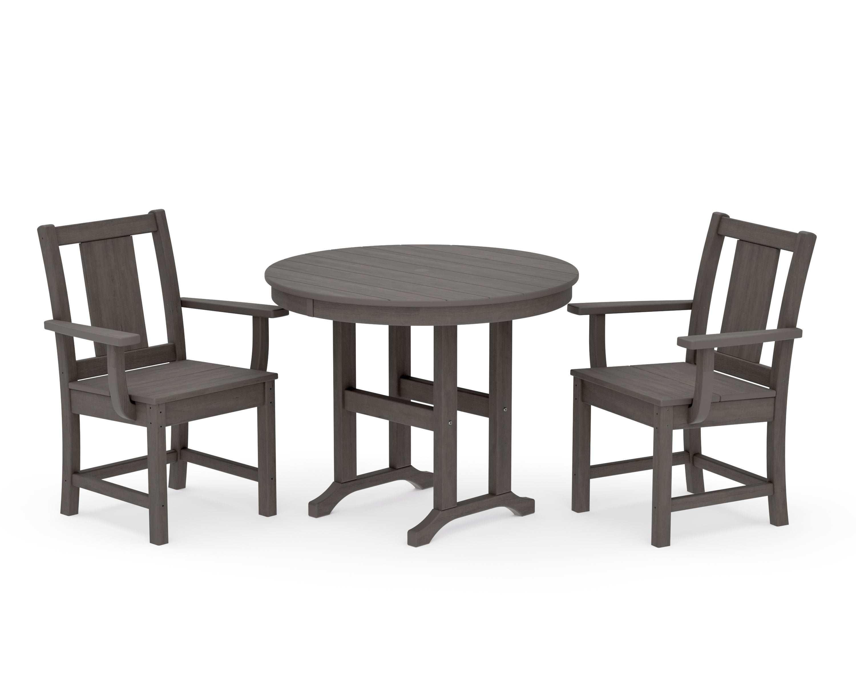 Prairie 3-Piece Farmhouse Dining Set in Driftwood