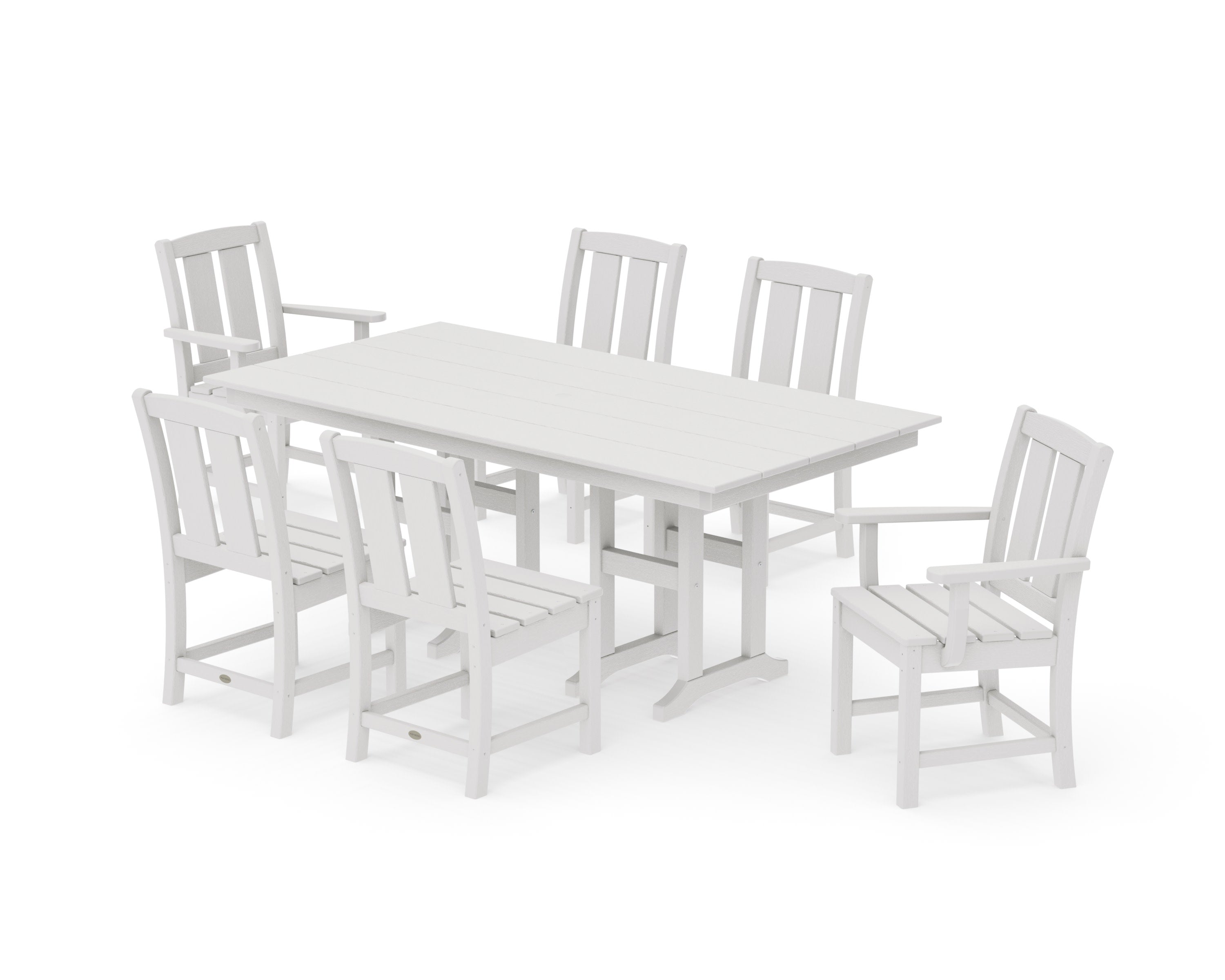 Mission 7-Piece Farmhouse Dining Set in Vintage White