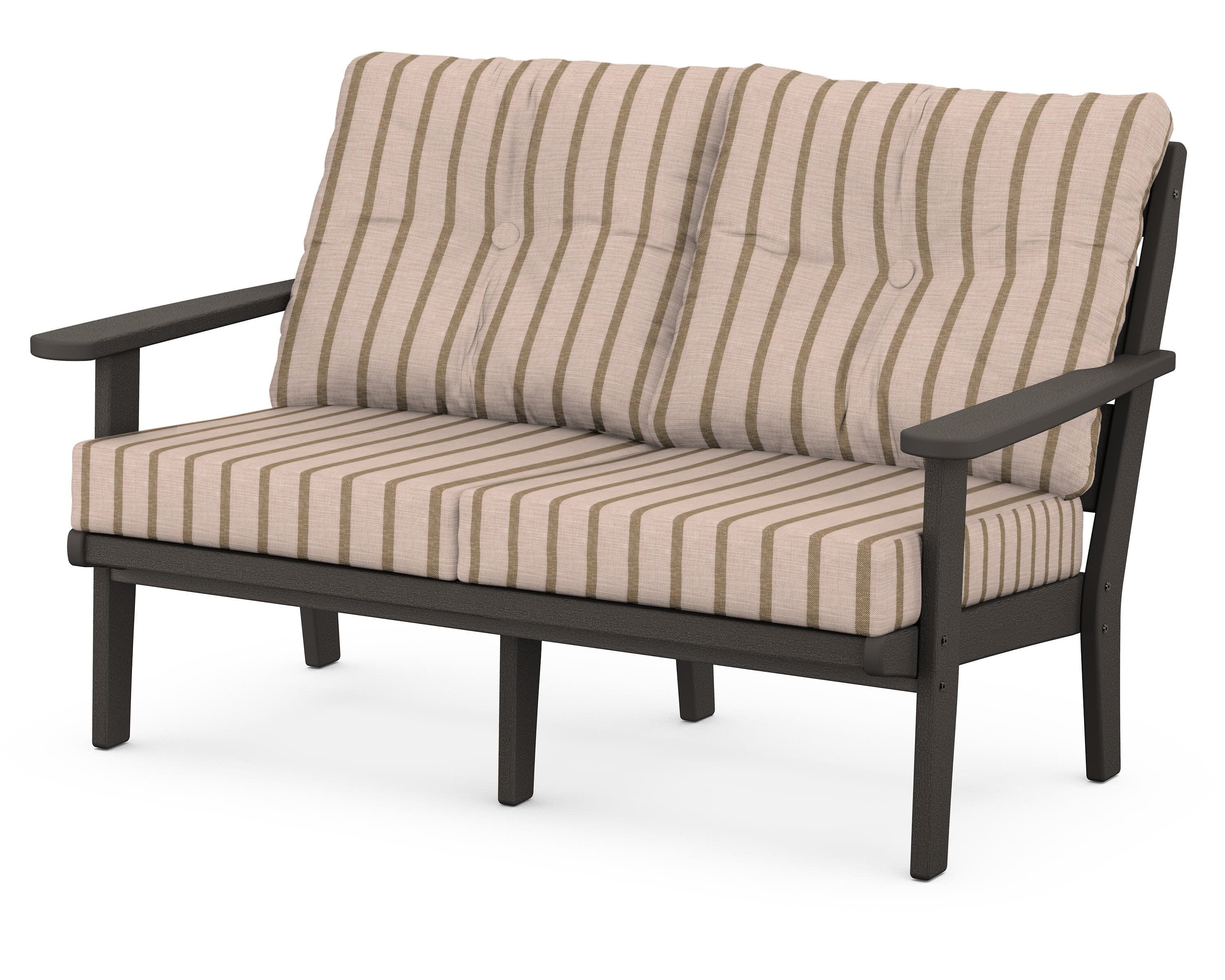 Lakeside Deep Seating Loveseat in Vintage Coffee / Unwind Cameo