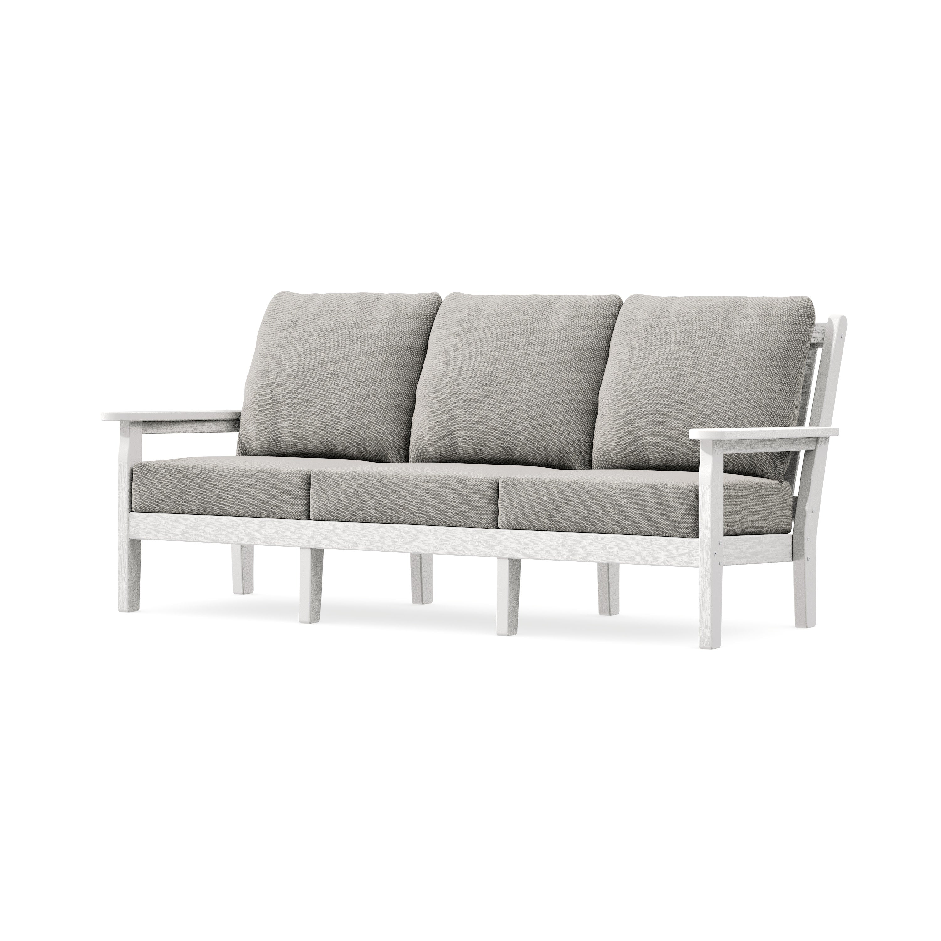 Chippendale Deep Seating Sofa in Vintage White / Weathered Tweed