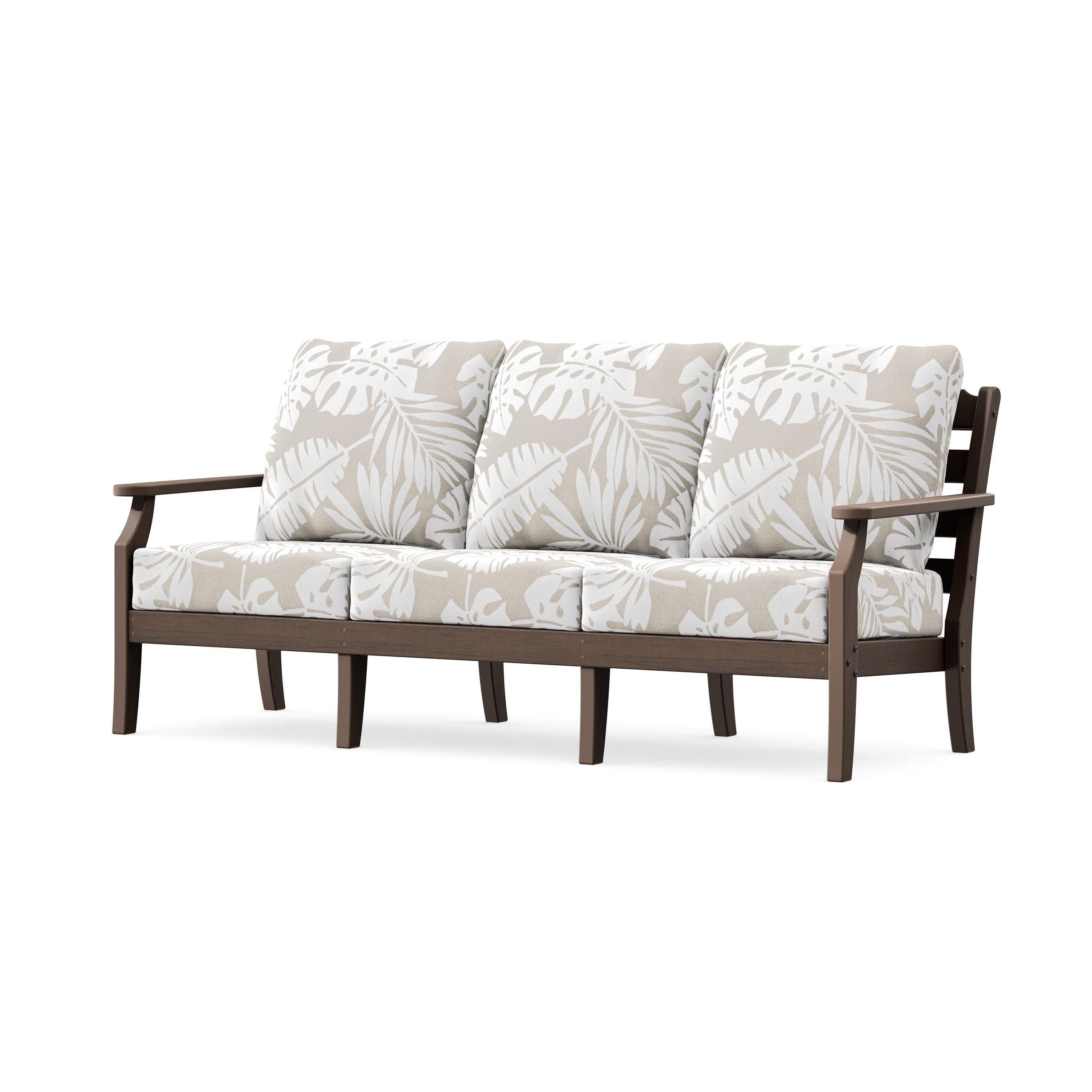 Savannah Deep Seating Sofa in Kona / Leaf Dune Burlap