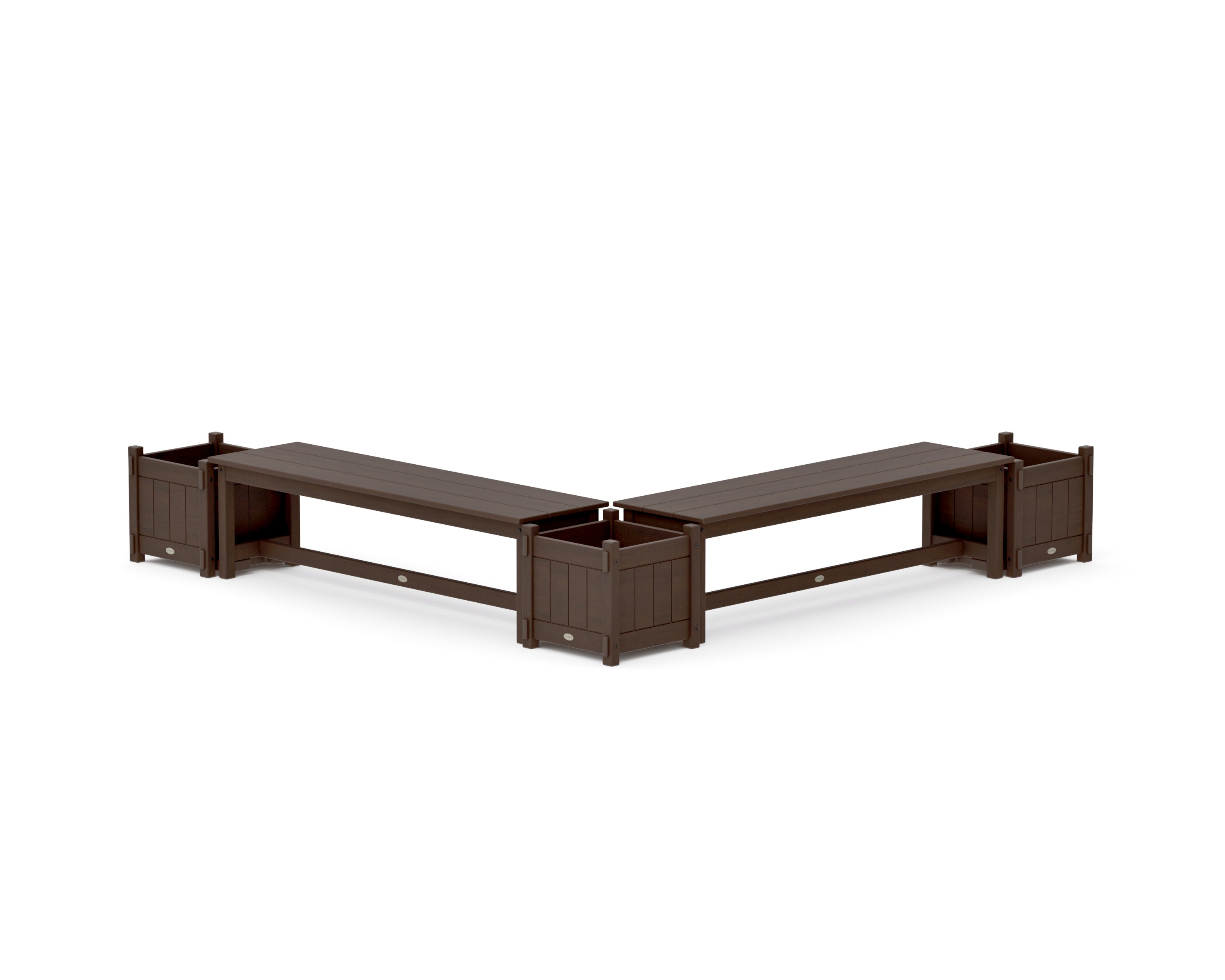 60" Vineyard L- Shaped Planter Bench Corner Set in Kona
