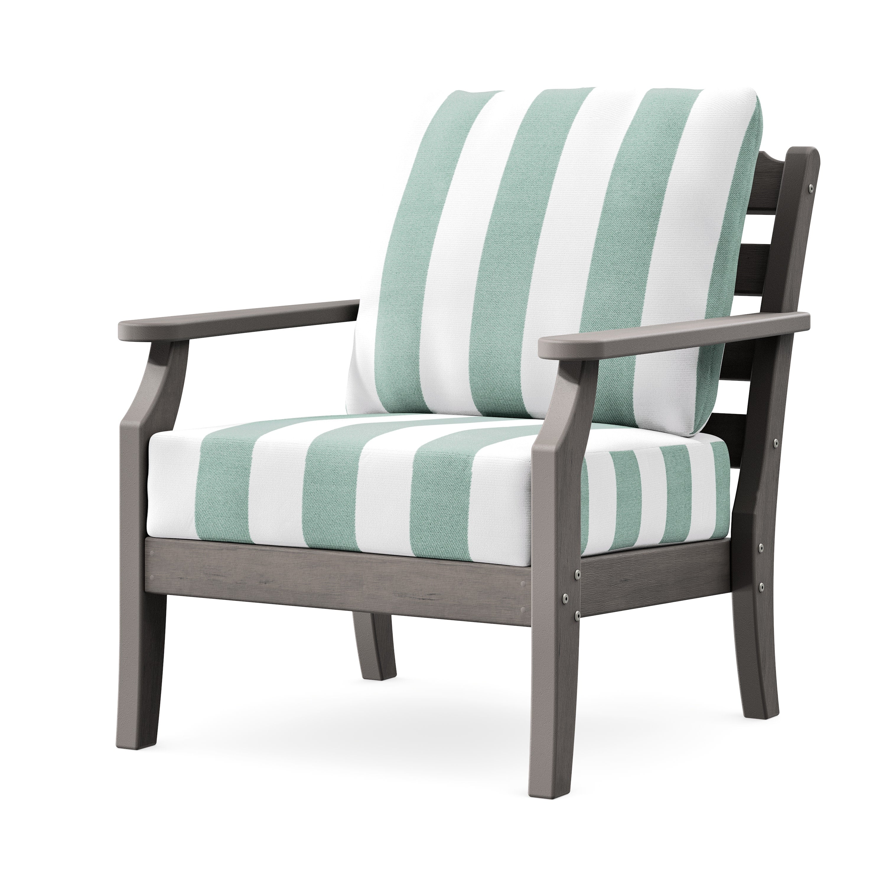 Savannah Deep Seating Chair in Driftwood / Cabana Stripe Glacier Spa