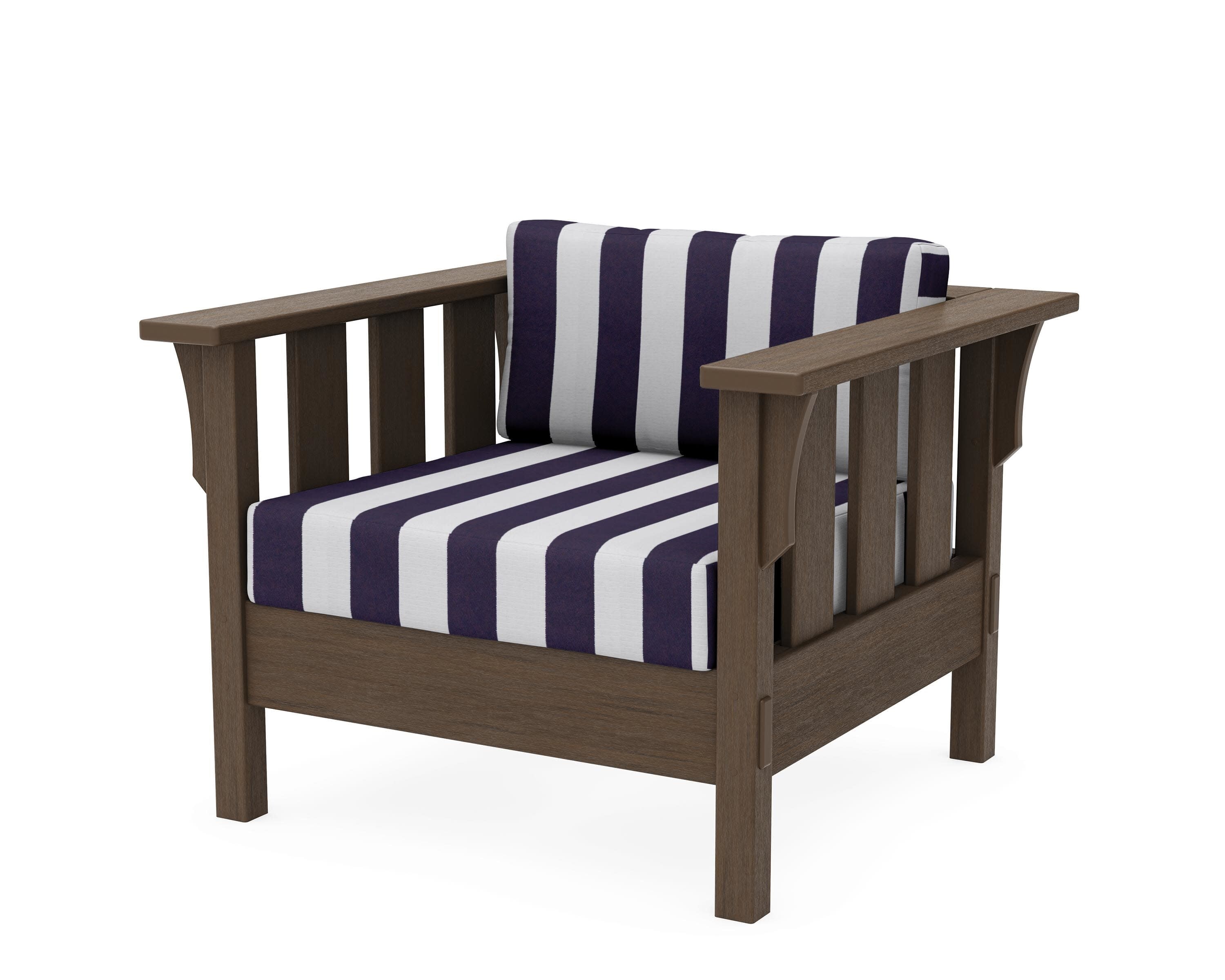 Acadia Deep Seating Chair in Kona / Cabana Stripe Navy