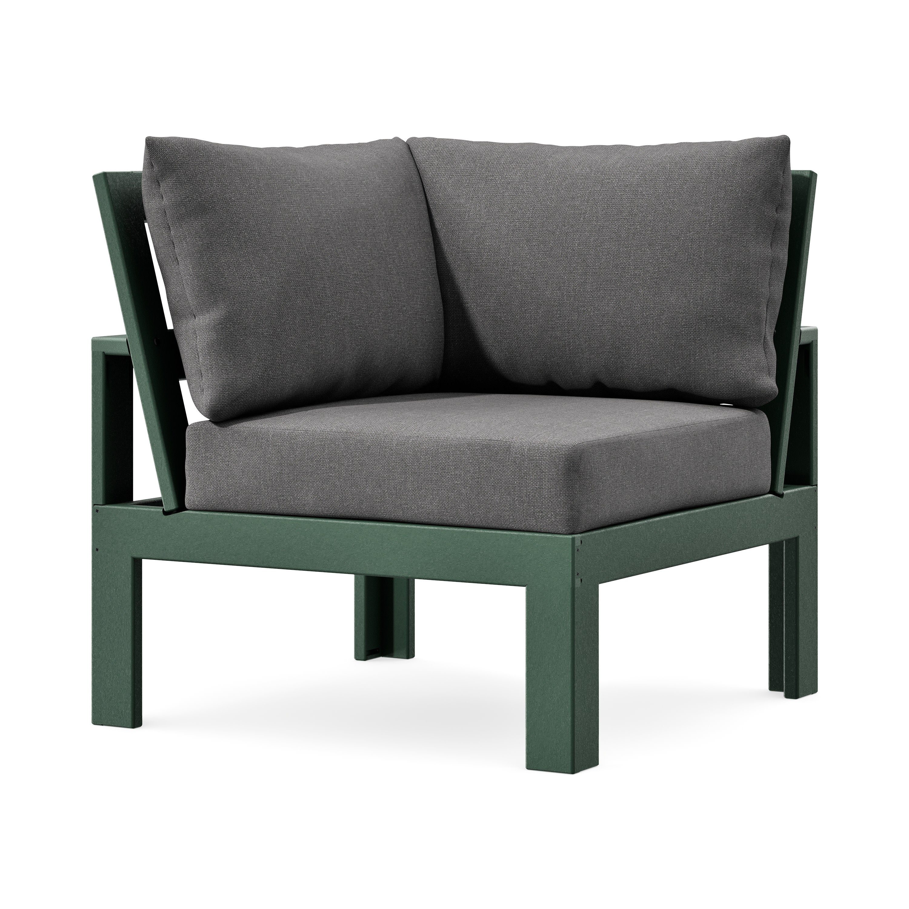 Modular Corner Chair in Green / Ash Charcoal