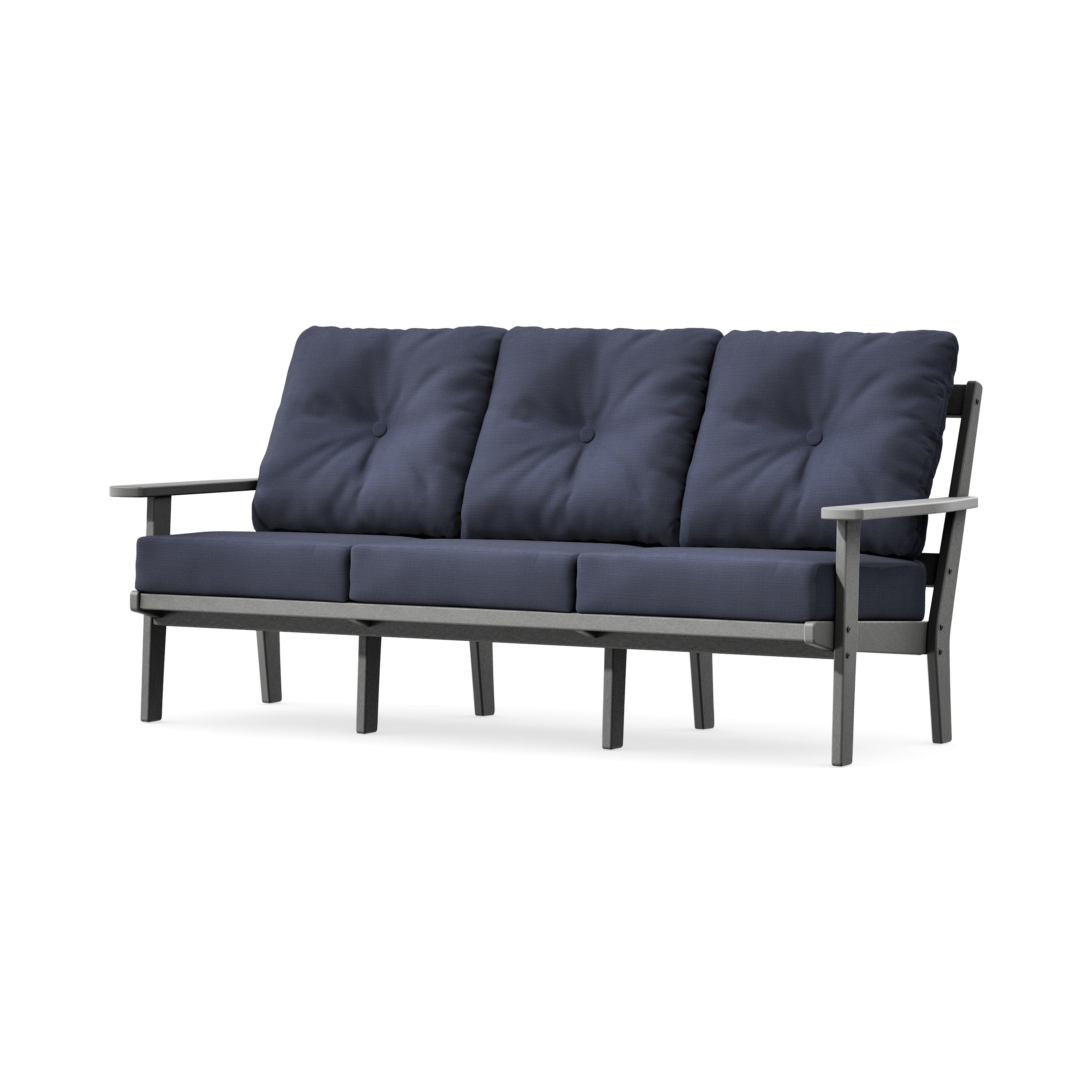 Oxford Deep Seating Sofa in Slate Grey / Navy Linen