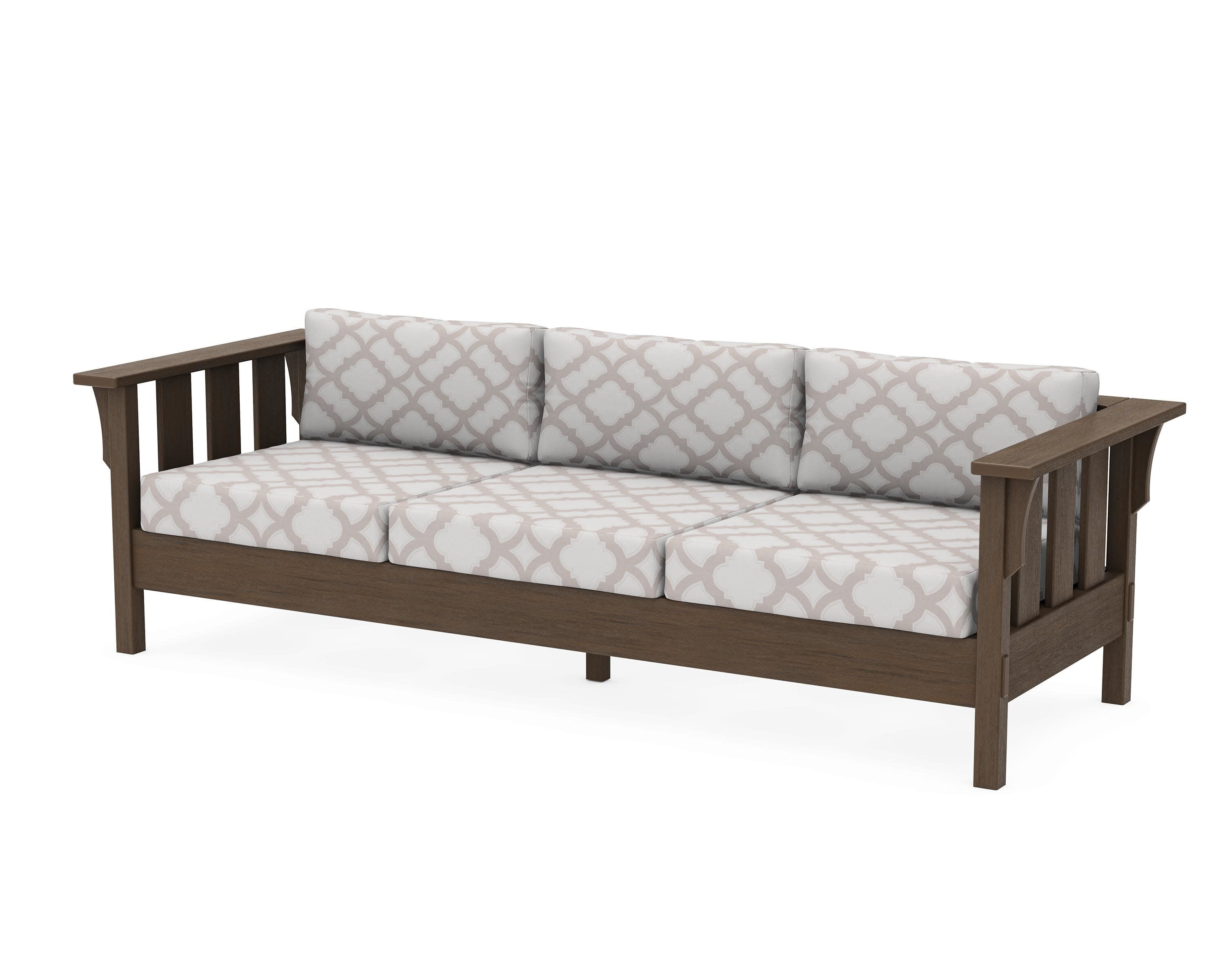 Acadia Deep Seating Sofa in Kona / Trellis Dune Burlap