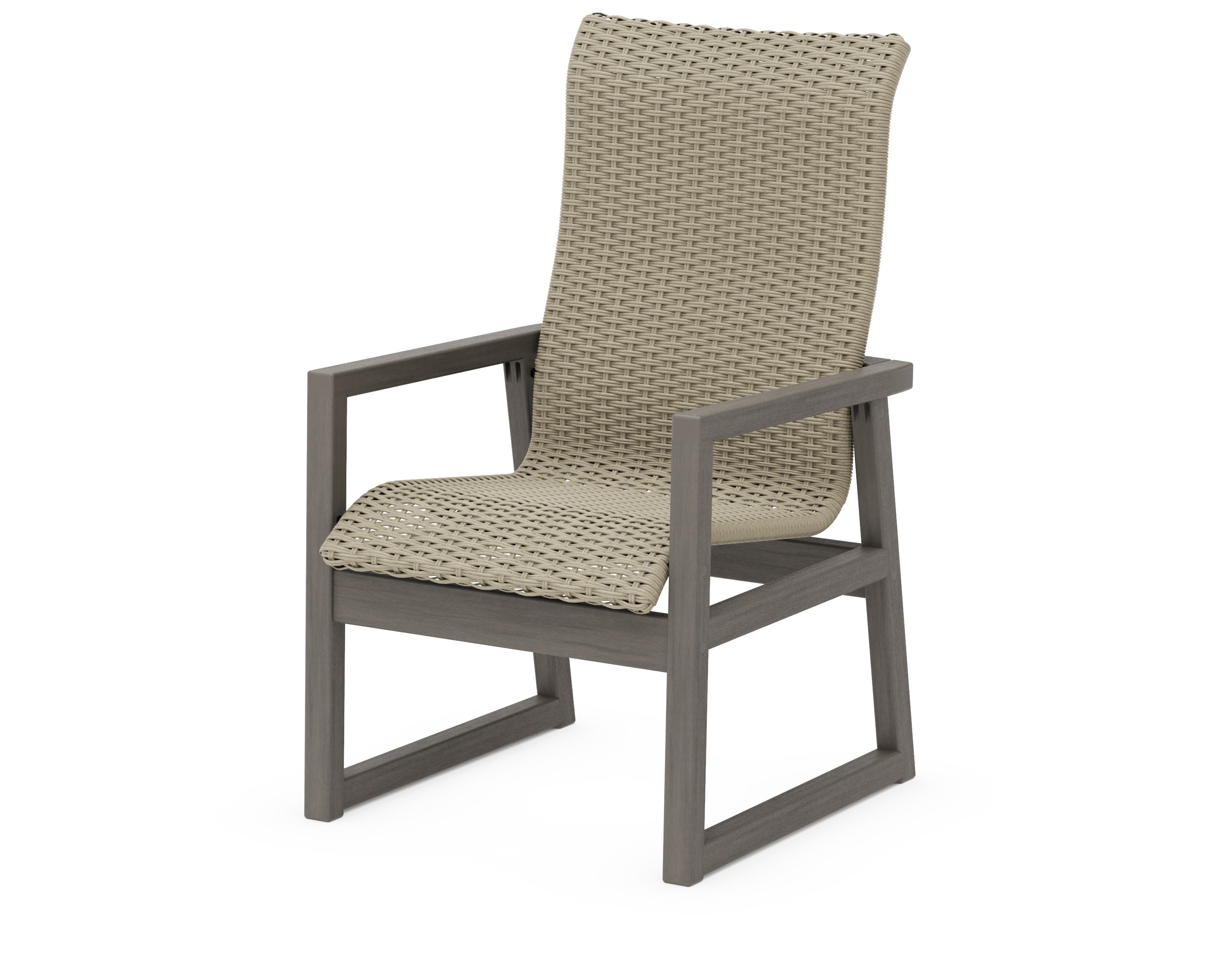 EDGE Woven High-Back Dining Arm Chair in Driftwood / Dune Grass