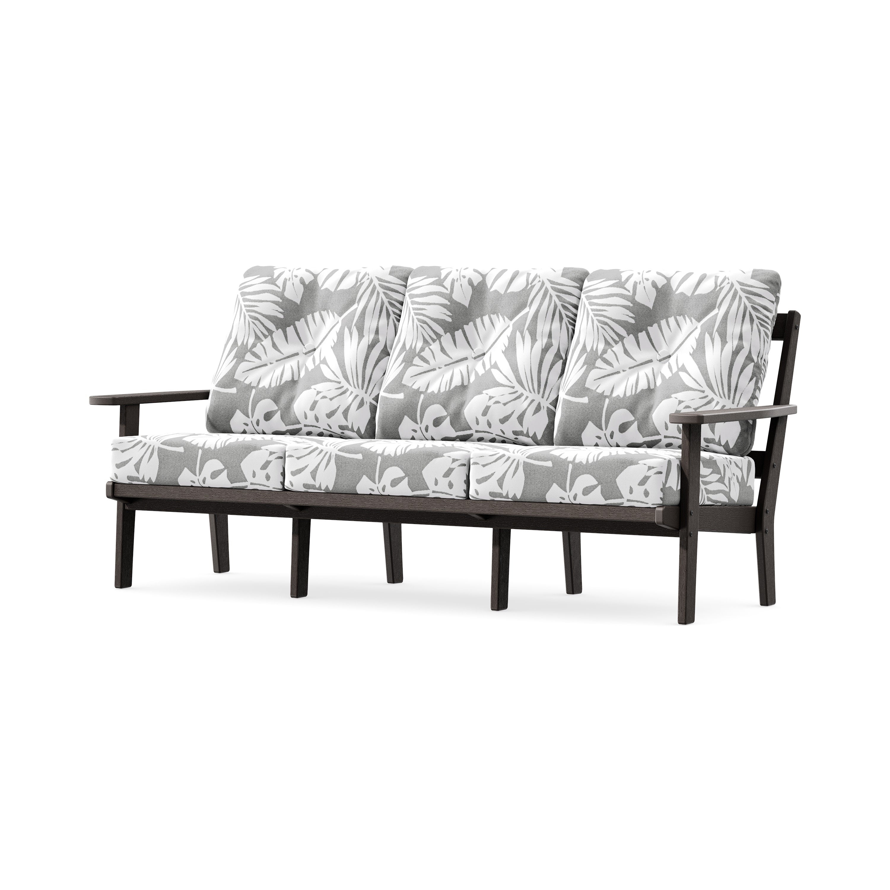 PrairieDeep Seating Sofa in Vintage Coffee / Leaf Grey Mist