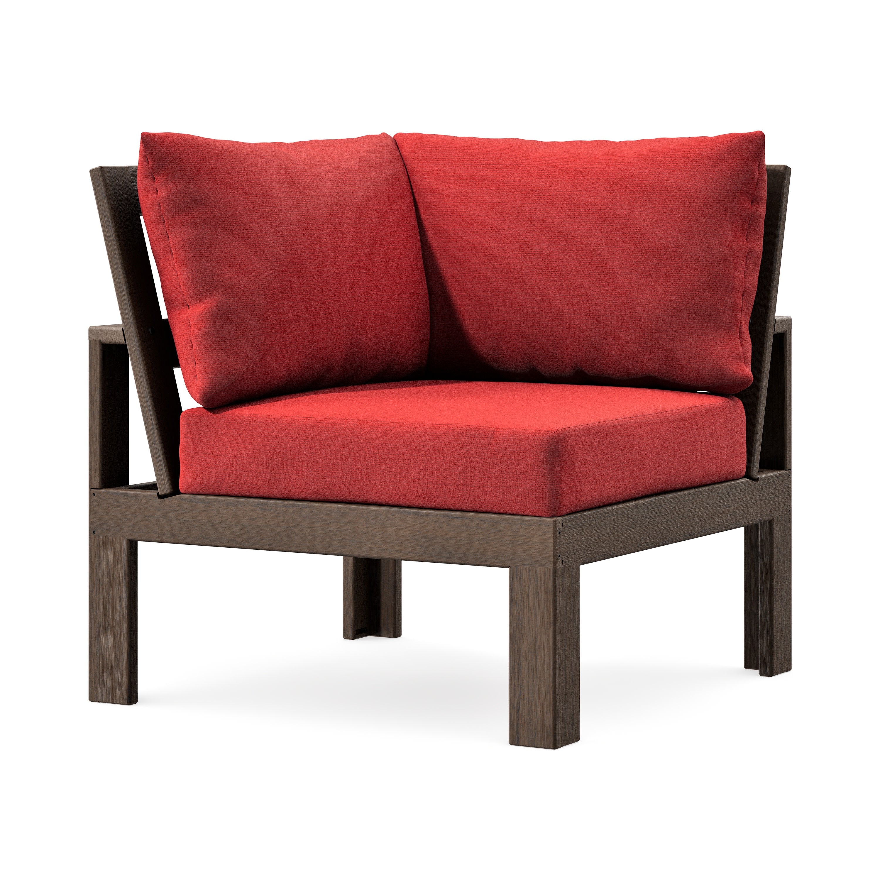 Modular Corner Chair in Kona / Crimson Linen