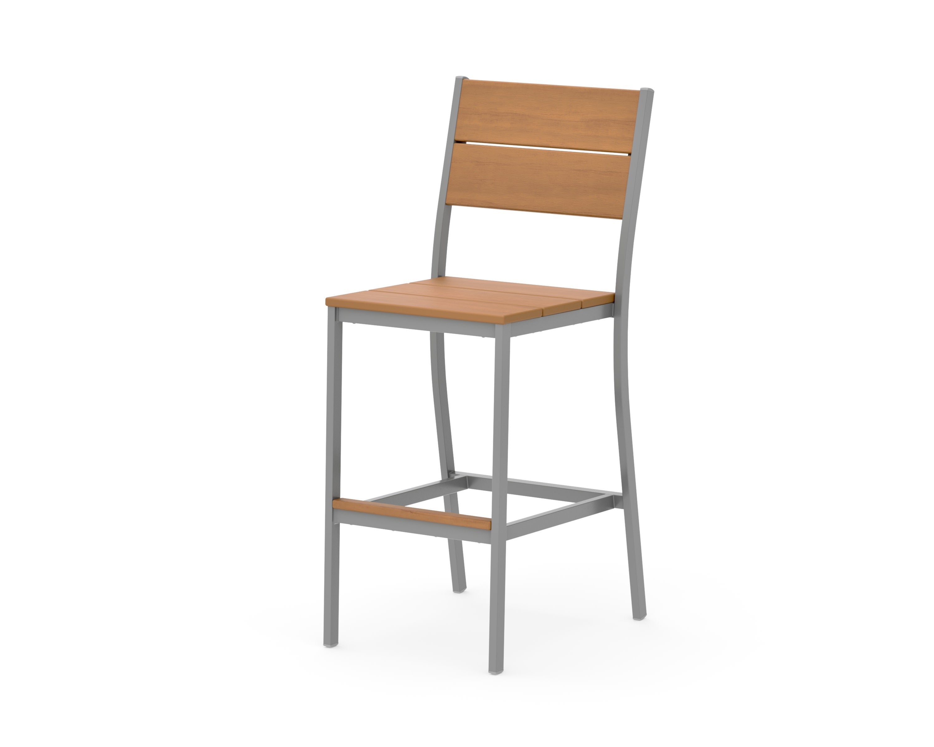 Main Street Bar Side Chair in Silver / Natural