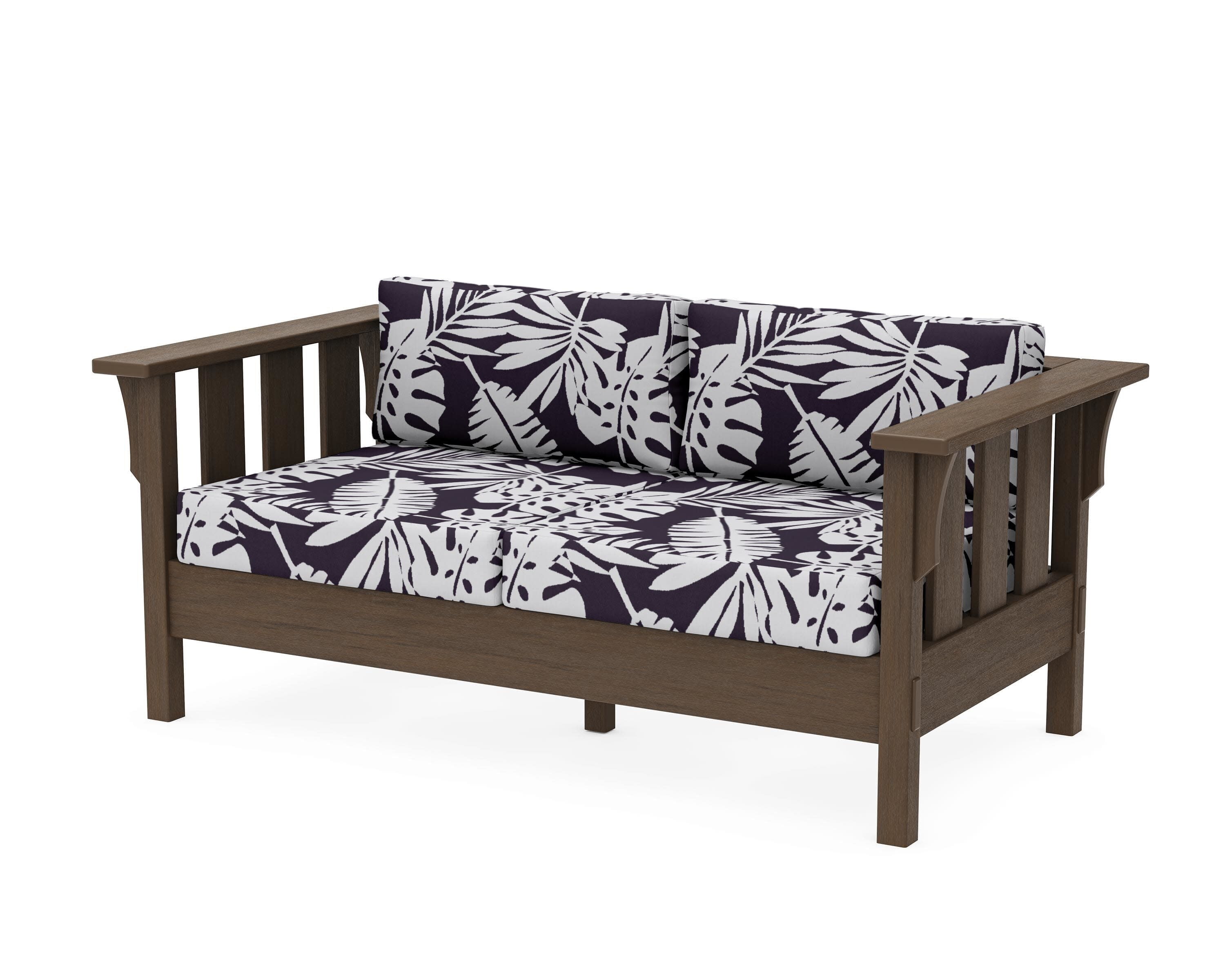 Acadia Deep Seating Loveseat in Kona / Leaf Navy