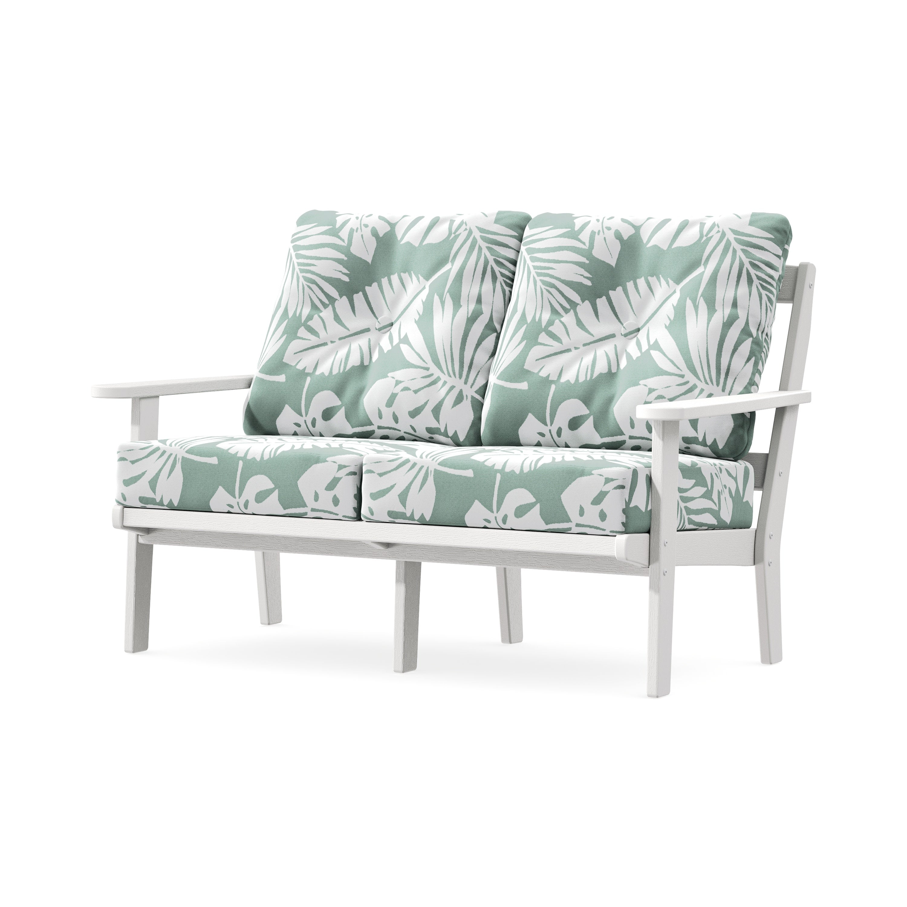 Mission Deep SeatingLoveseat in Vintage White / Leaf Glacier Spa