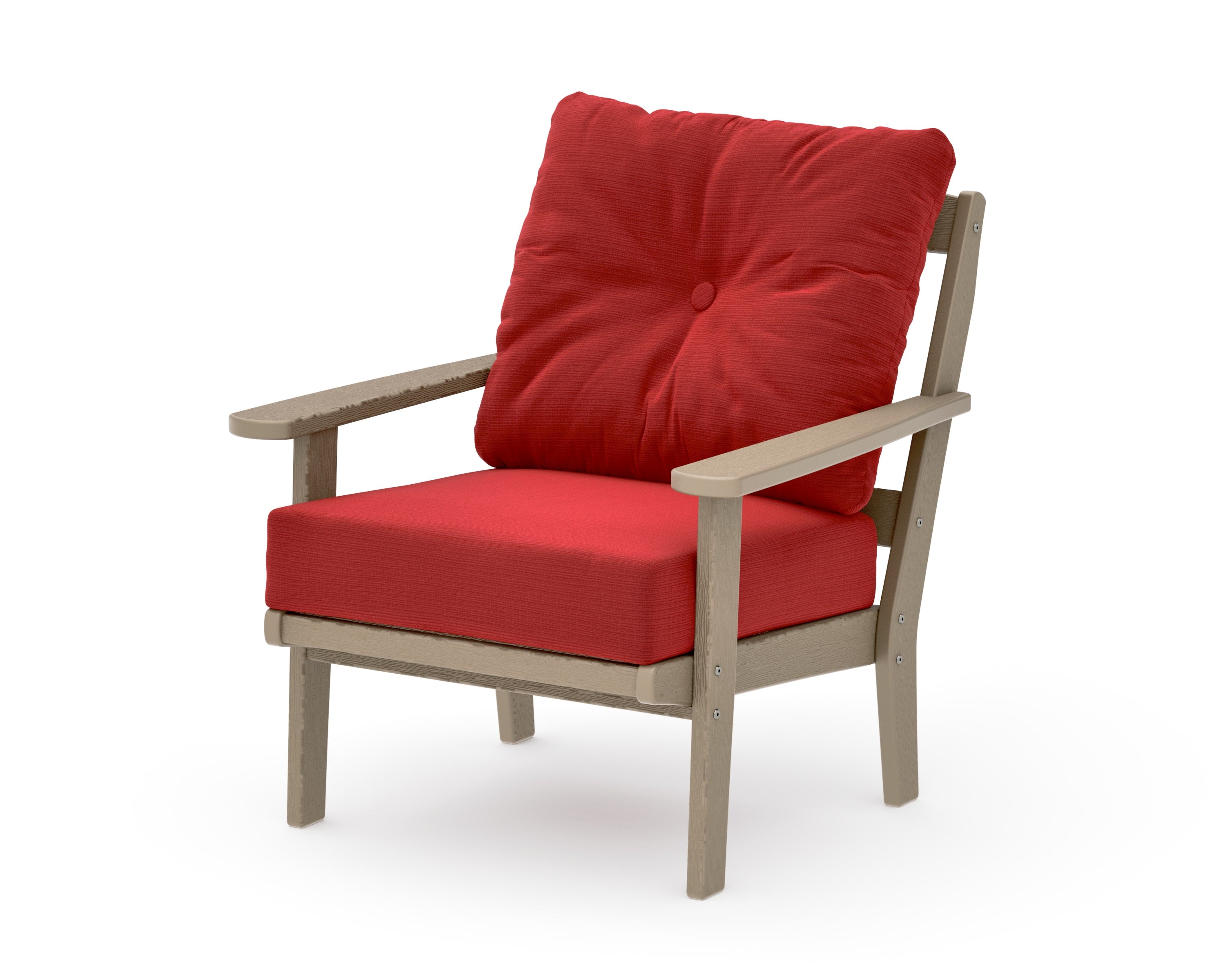 Mission Deep Seating Chair in Vintage Sahara / Crimson Linen