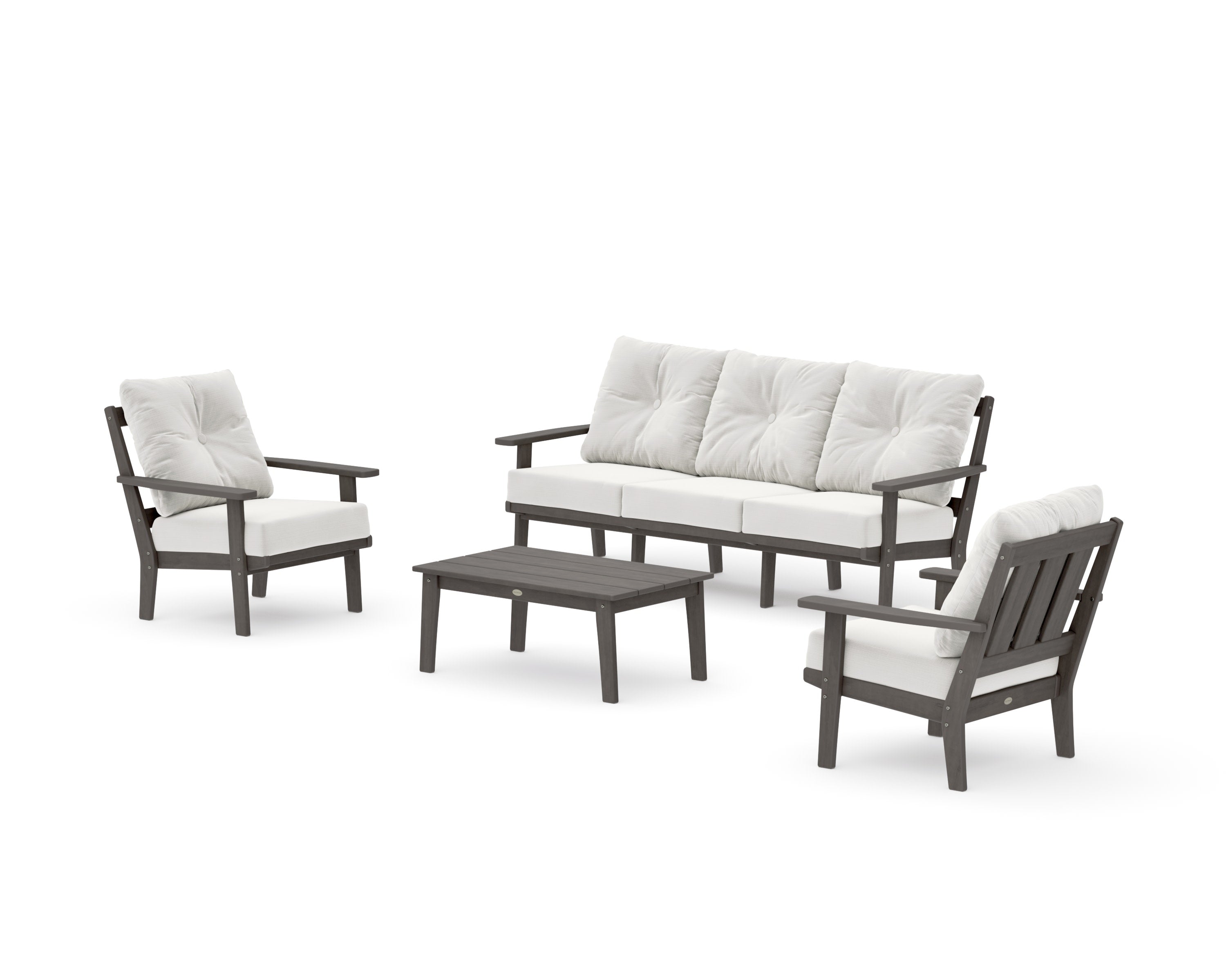 Oxford 4-Piece Deep Seating Set with Sofa in Driftwood / Natural Linen