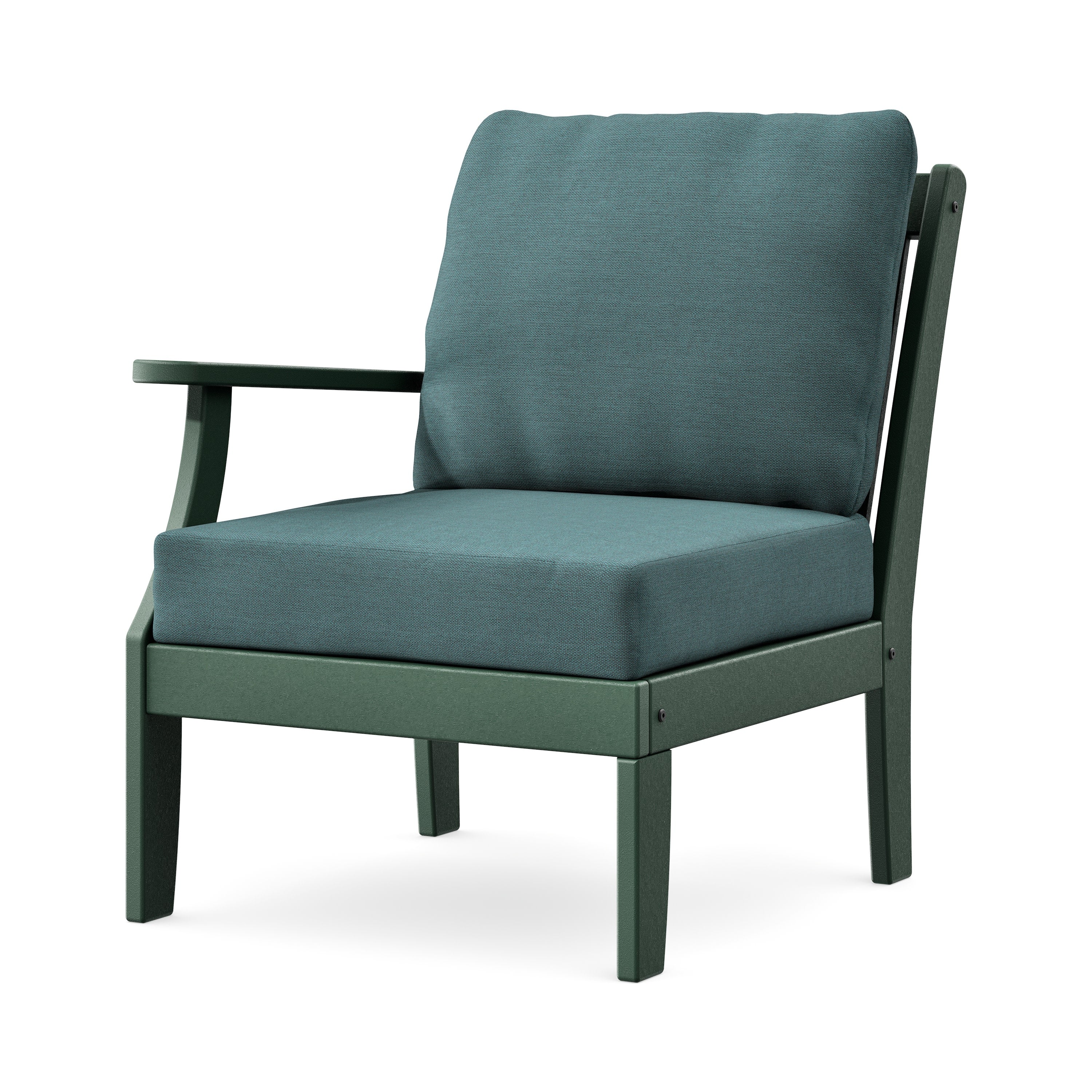 Braxton Modular Left Arm Chair in Green / Ocean Teal