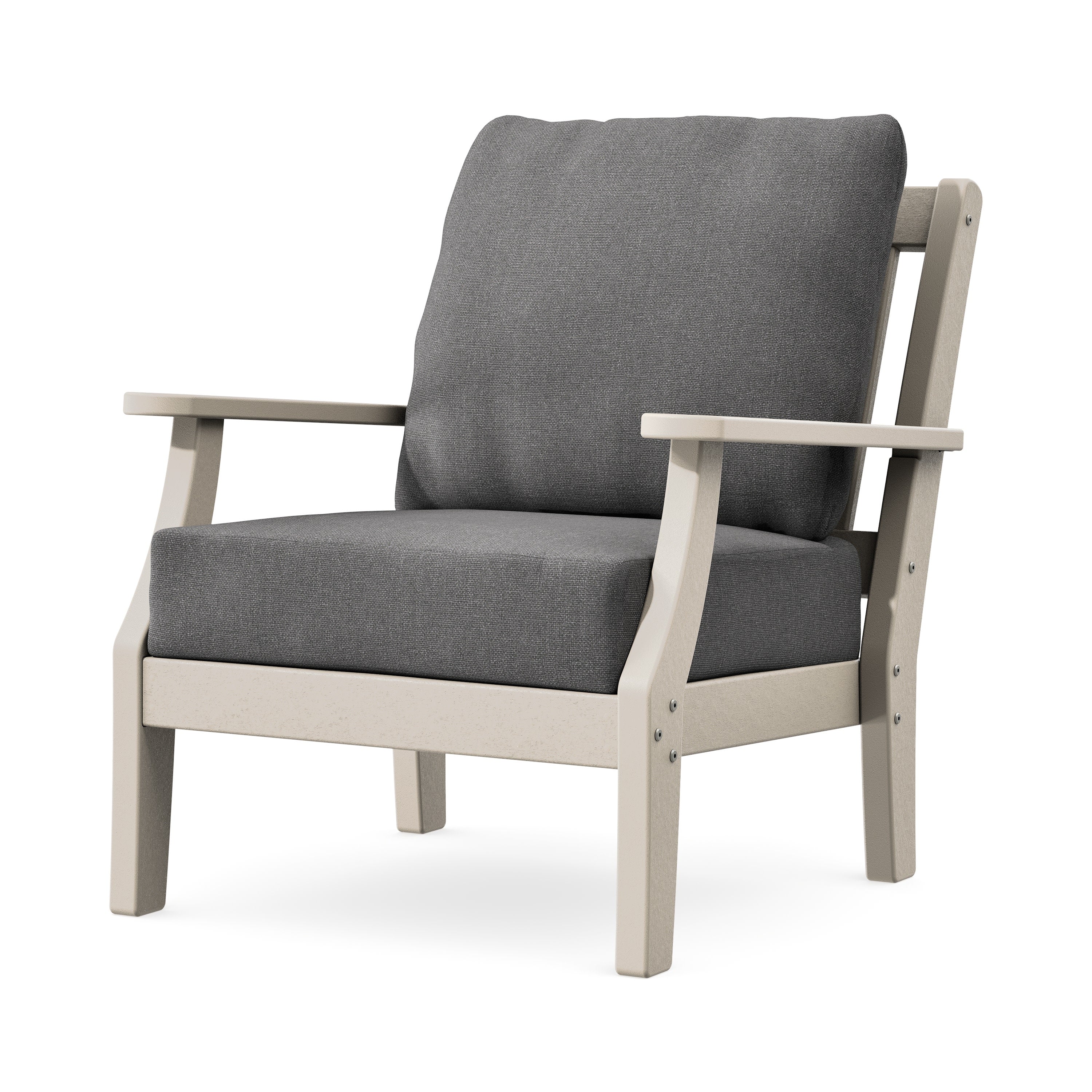 Chinoiserie Deep Seating Chair in Sand / Ash Charcoal
